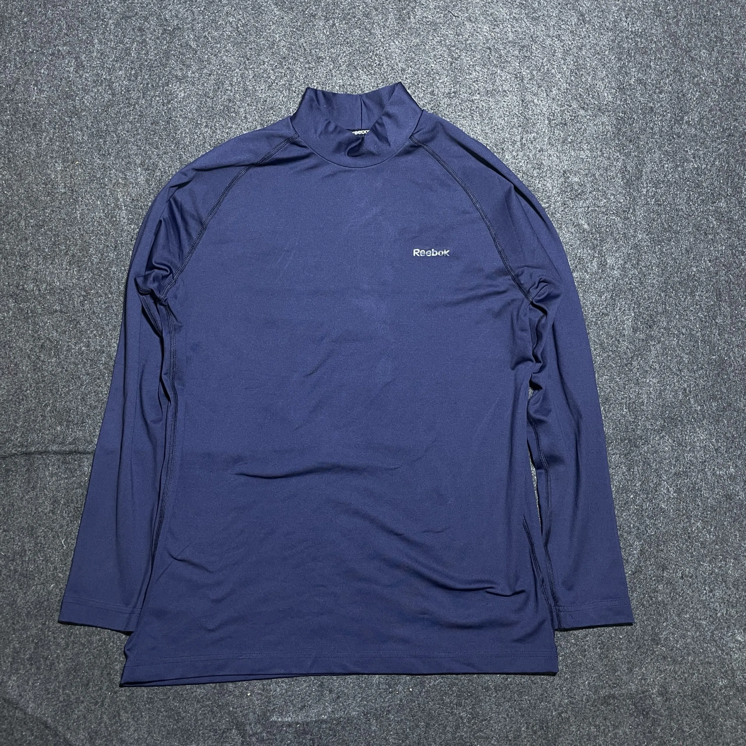 Reebok Play Dry Original high Neck Compression Navy Blue M | Next To New