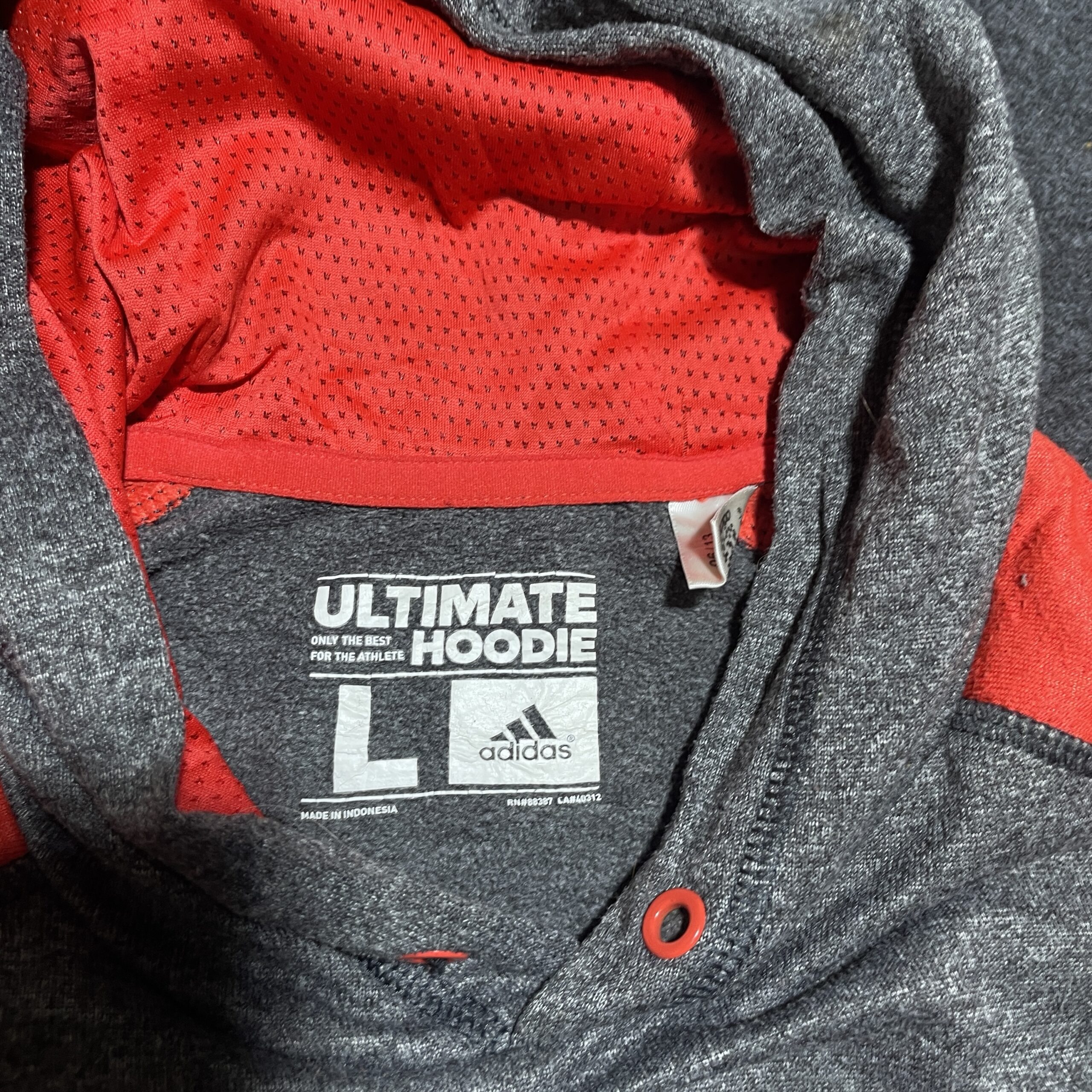Adidas Original Climewarm Ultimate Hoodie Xl Grey Orange