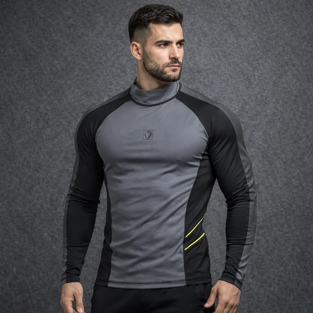 BlackYak Slirf Data High Neck Compression Black Grey S