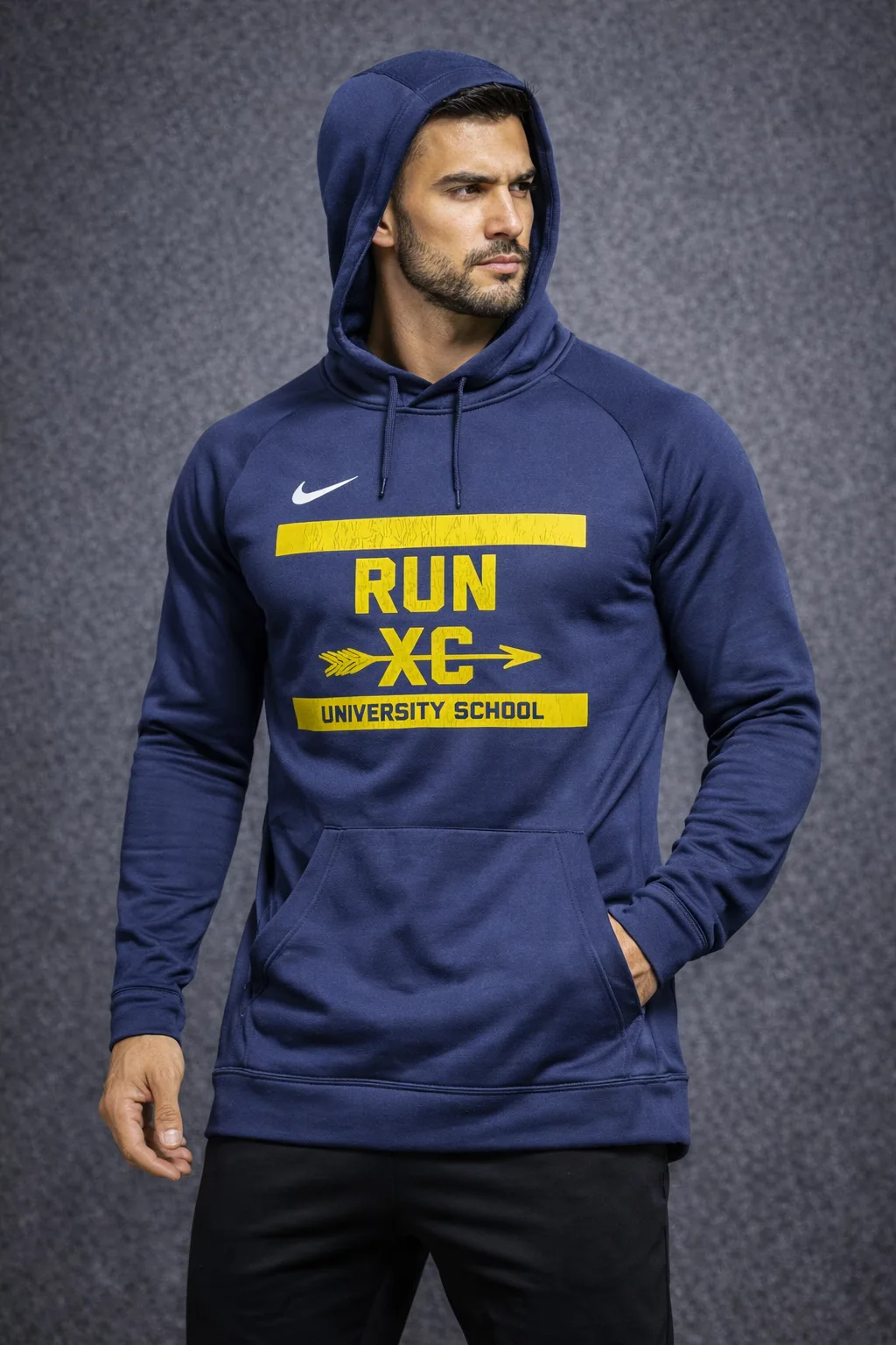 NIKE Run XC Performance Hoodie — Navy — M — Excellent Condition