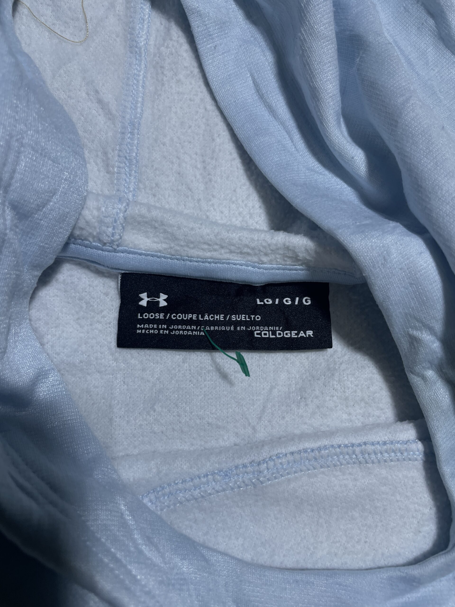 Under Armour Coldgear Hooded Tshirt Sky Blue XL