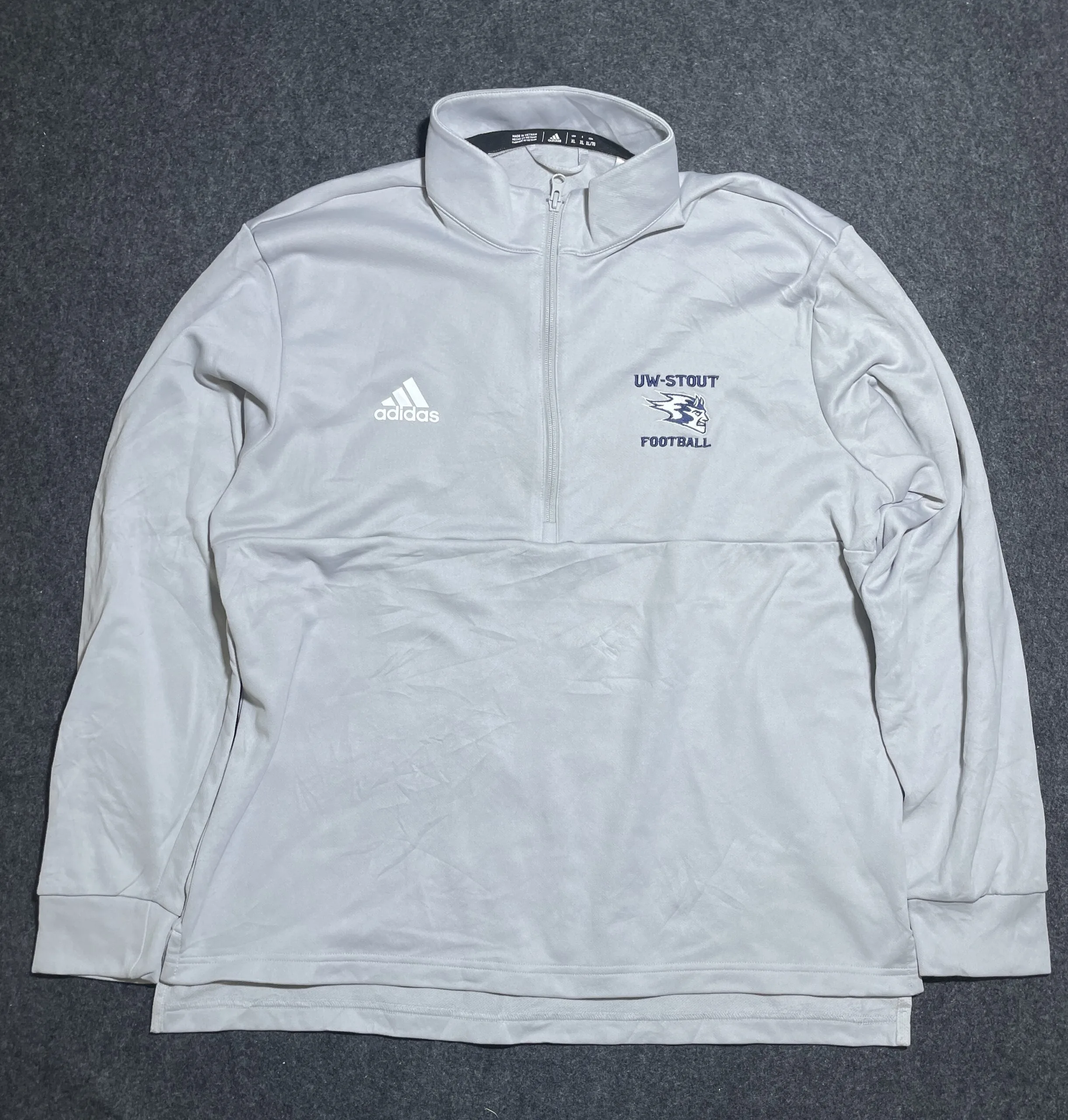 Adidas Aeroready Original half Zip Up Tshirt Grey XXL