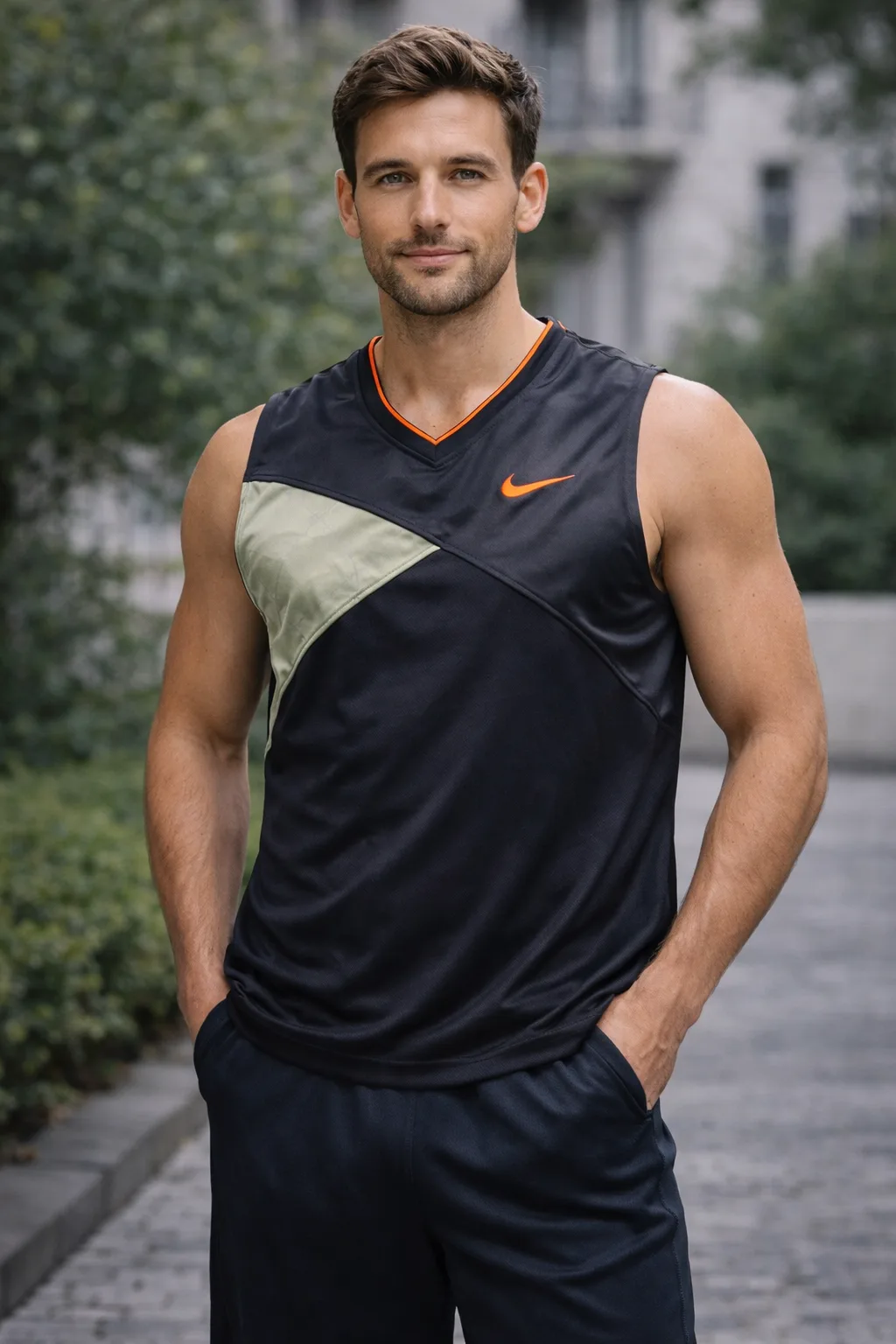 Nike Dri-Fit Sleeveless Training Tank Top – Black / Olive (Xl)
