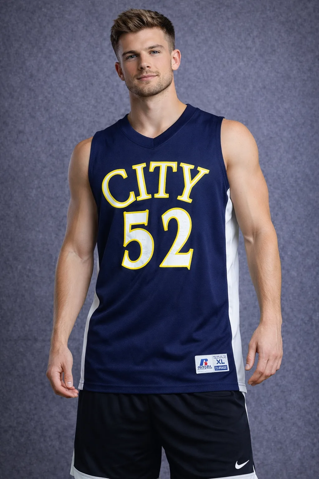 Russell Athletic Basketball Jersey “CITY 52” – Navy | Size XL | Vintage Sportswear