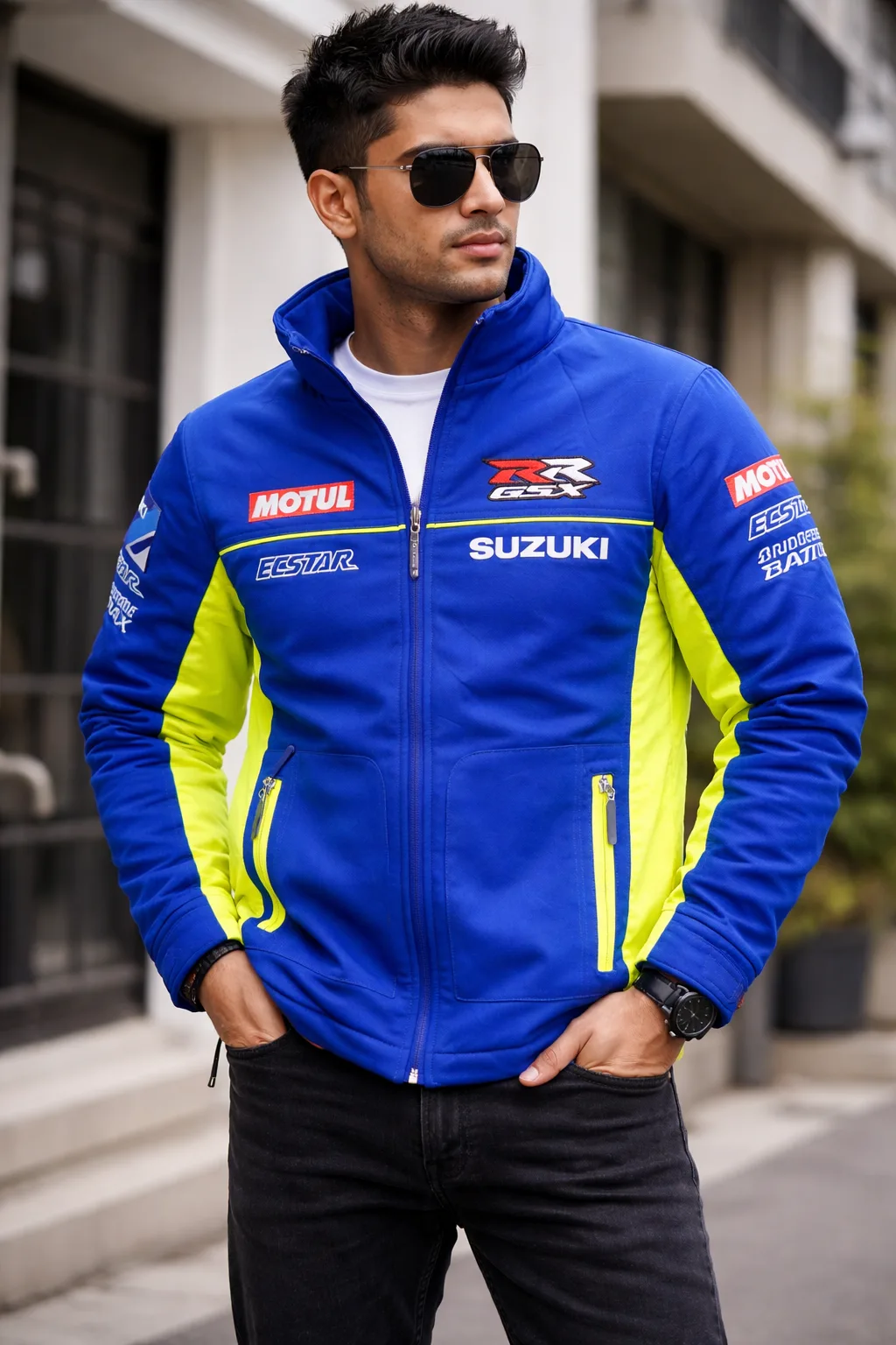 Suzuki Original Bike Riding Jacket | Waterproof | Lite Weight | Blue | M/L