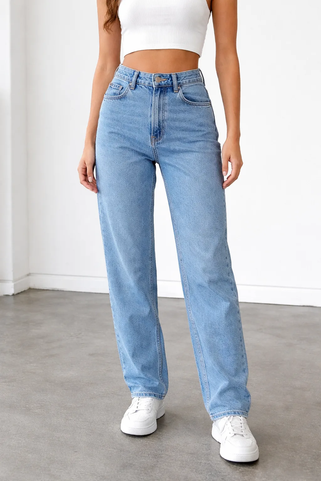 ZARA Straight Fit Blue Denim Jeans | Mid Waist | Premium Wash | Size 28 | Unisex