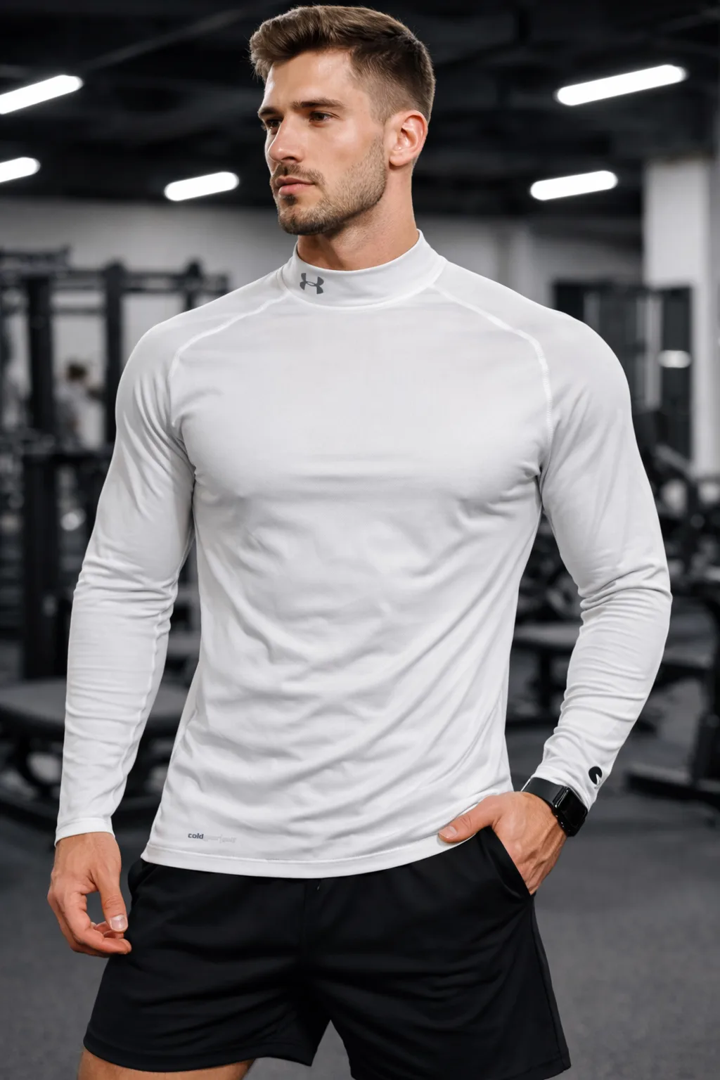 Under Armour Original Coldgear High Neck Compression Tshirt White XL