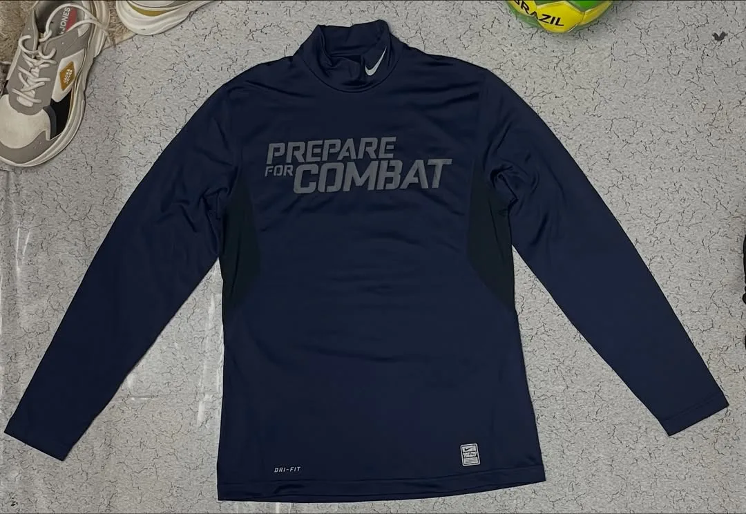 Nike Pro Combat Dri-FIT Compression Mock Neck Full Sleeve T-shirt