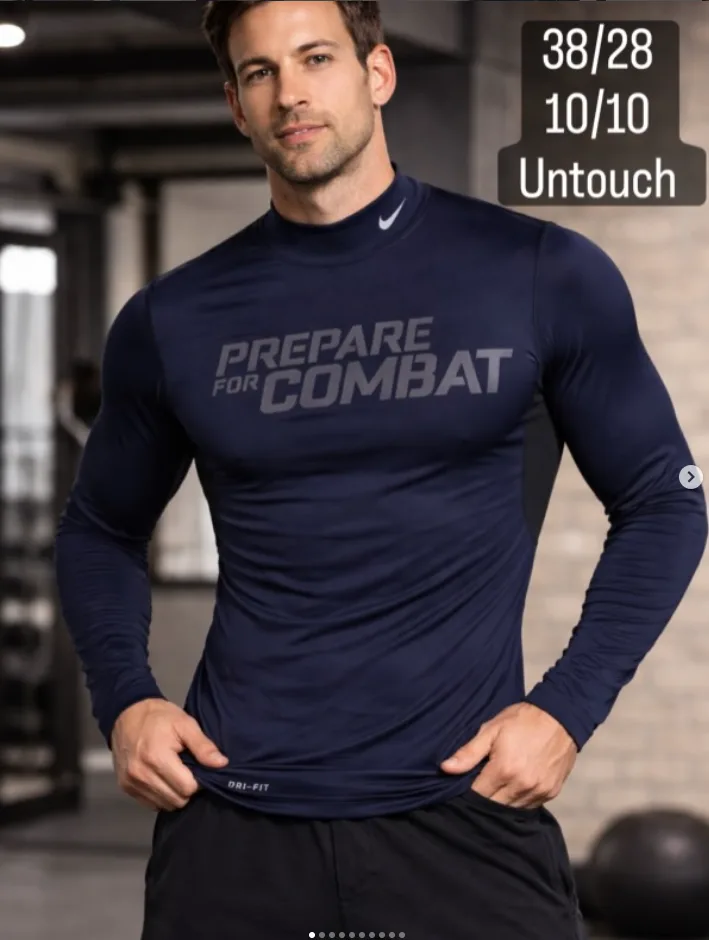 Nike Pro Combat Dri-FIT Compression Mock Neck Full Sleeve T-shirt
