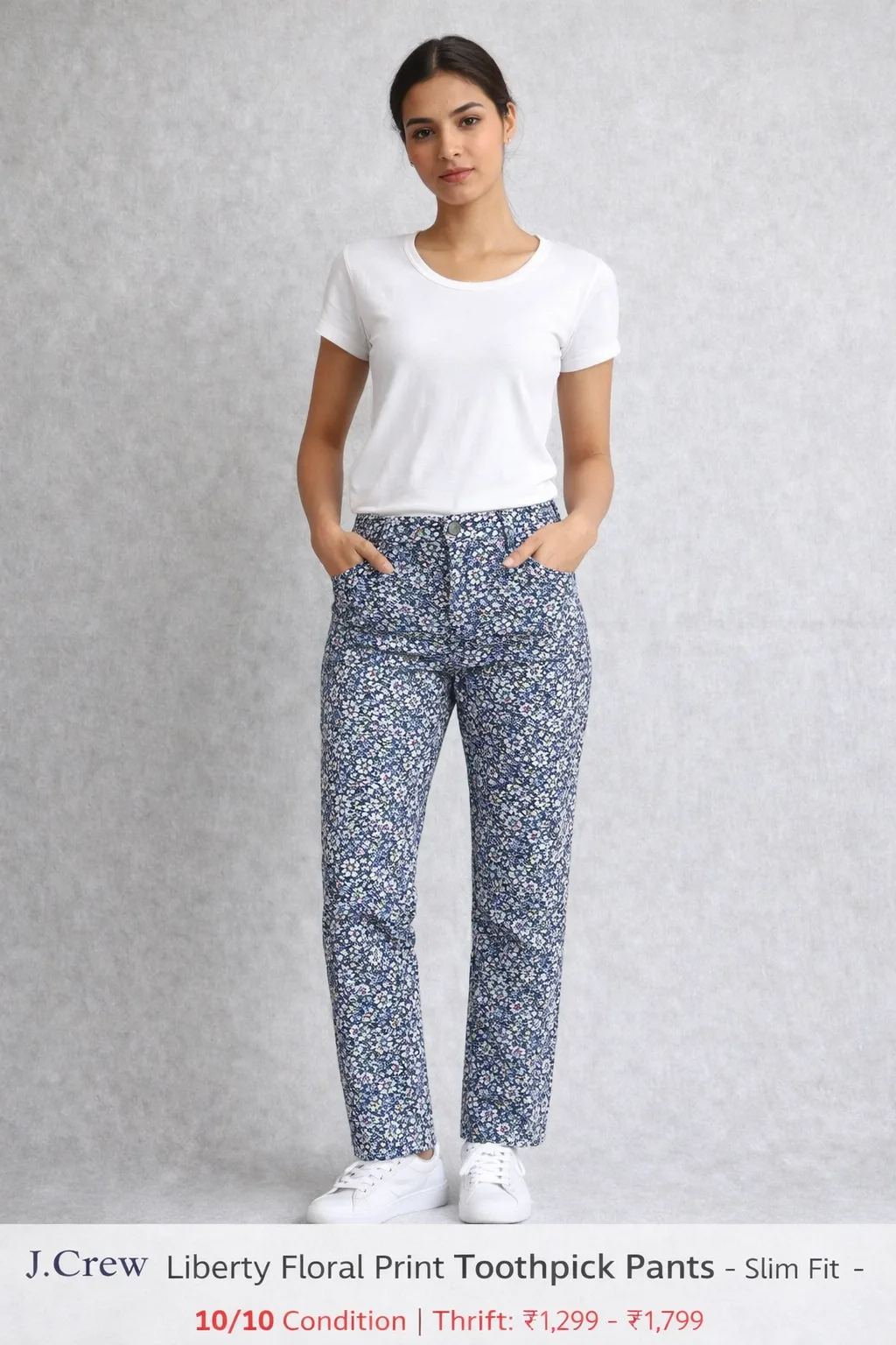 J.Crew Liberty Floral Print Toothpick Pants – Slim Fit – Waist 32