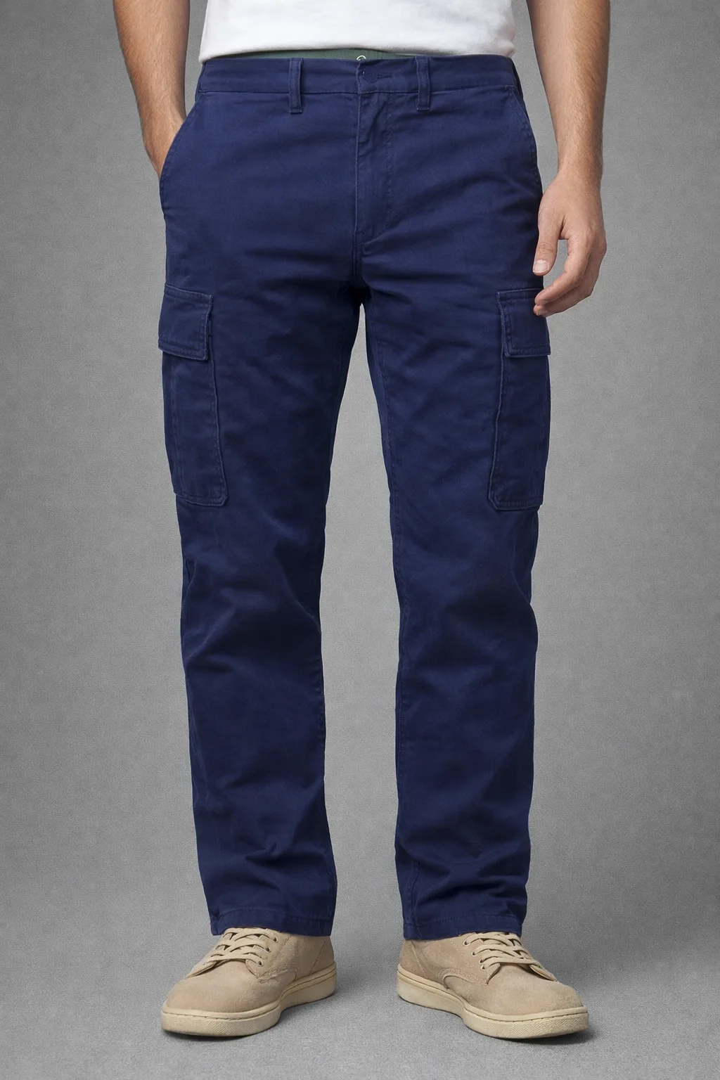 ZARA Denimwear Cargo Pants | Navy Blue | Utility Style | Straight Fit | Size 32