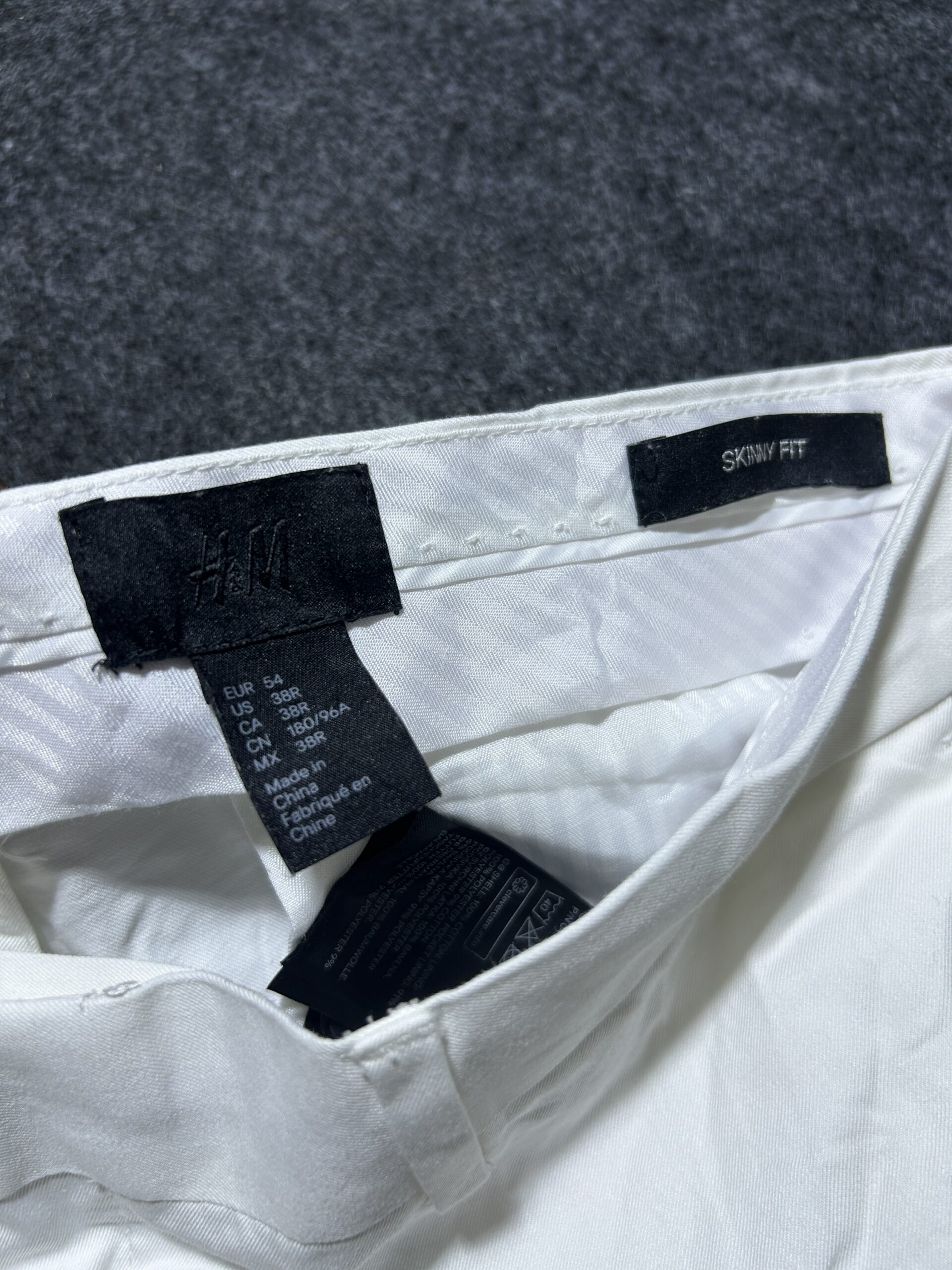 H&M original Skinny Fit Mens Formal pant White 38