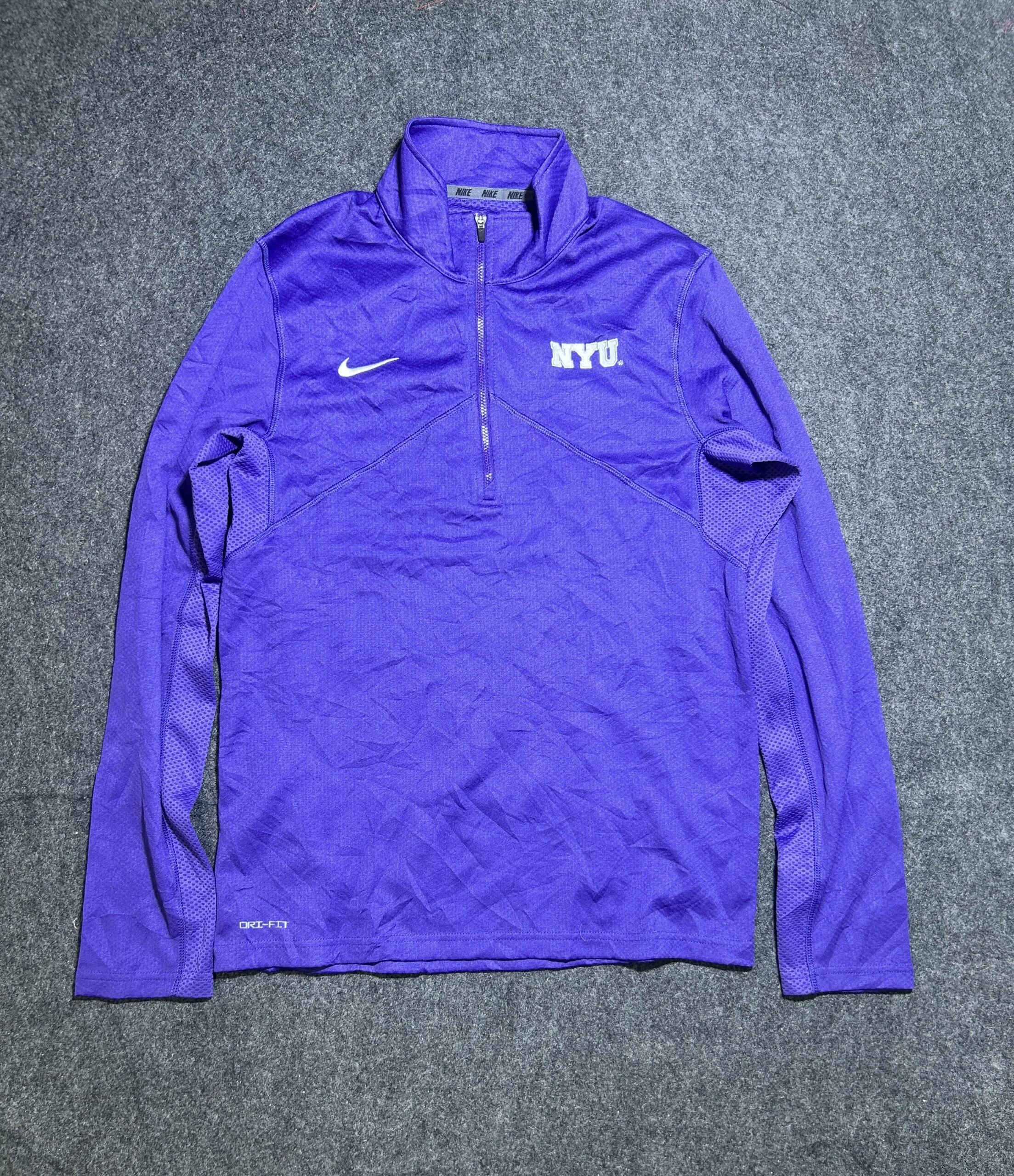 Nike Original Dri Fit half zip Up Training Tshirt Purple Unisex M