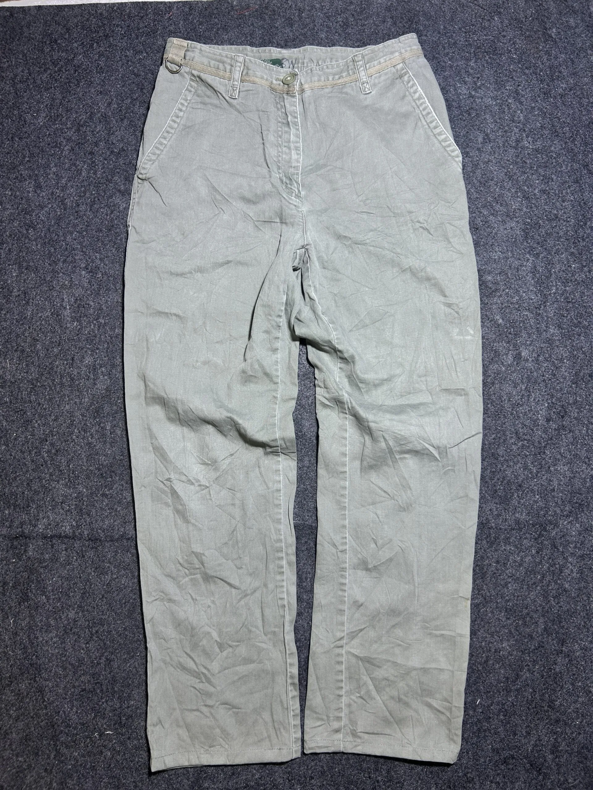 Ralph Lauren Lauren RL Olive Green Pants | Relaxed Straight Fit | Vintage Minimal Style | 28