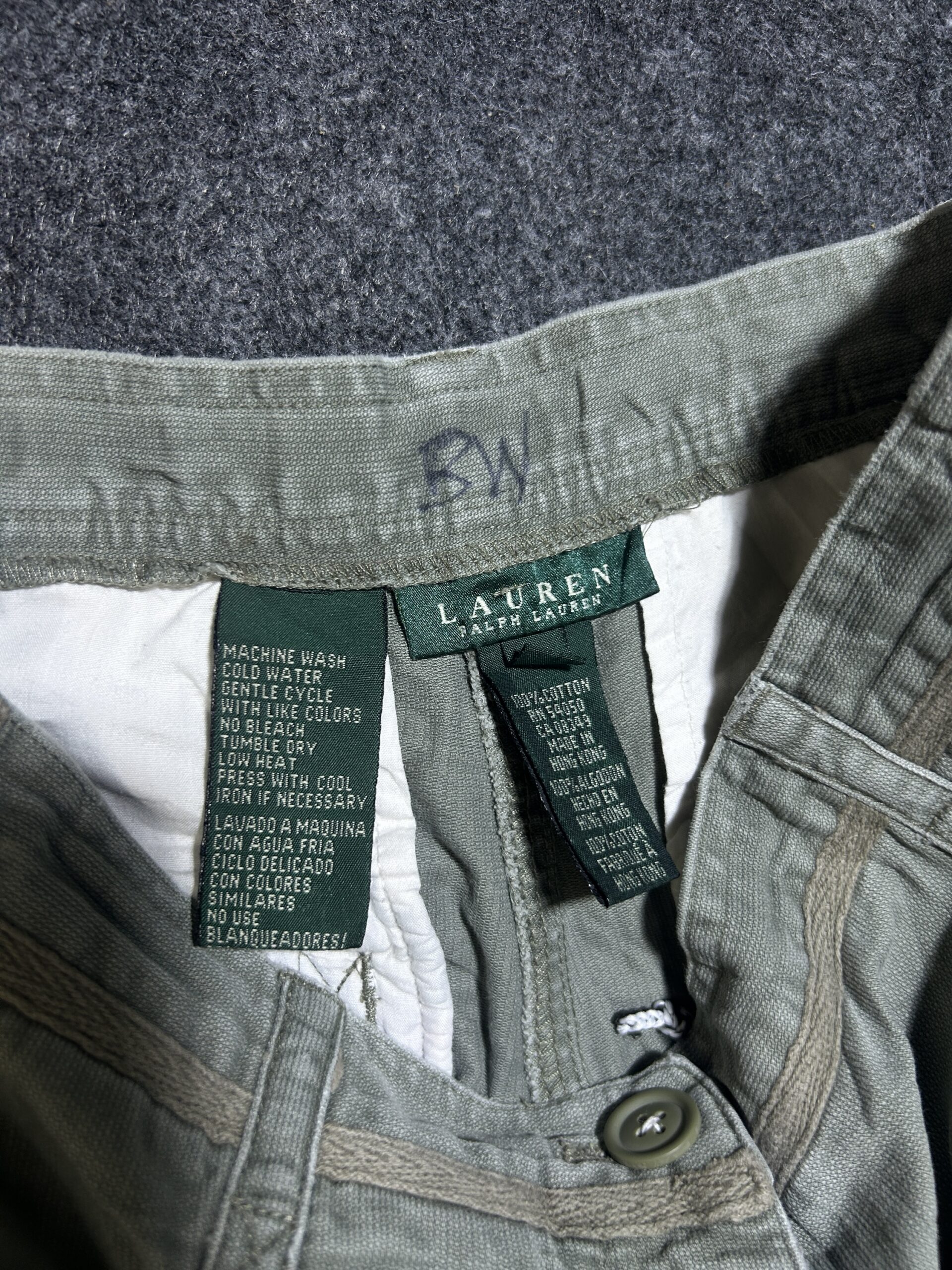 Ralph Lauren Lauren RL Olive Green Pants | Relaxed Straight Fit | Vintage Minimal Style | 28