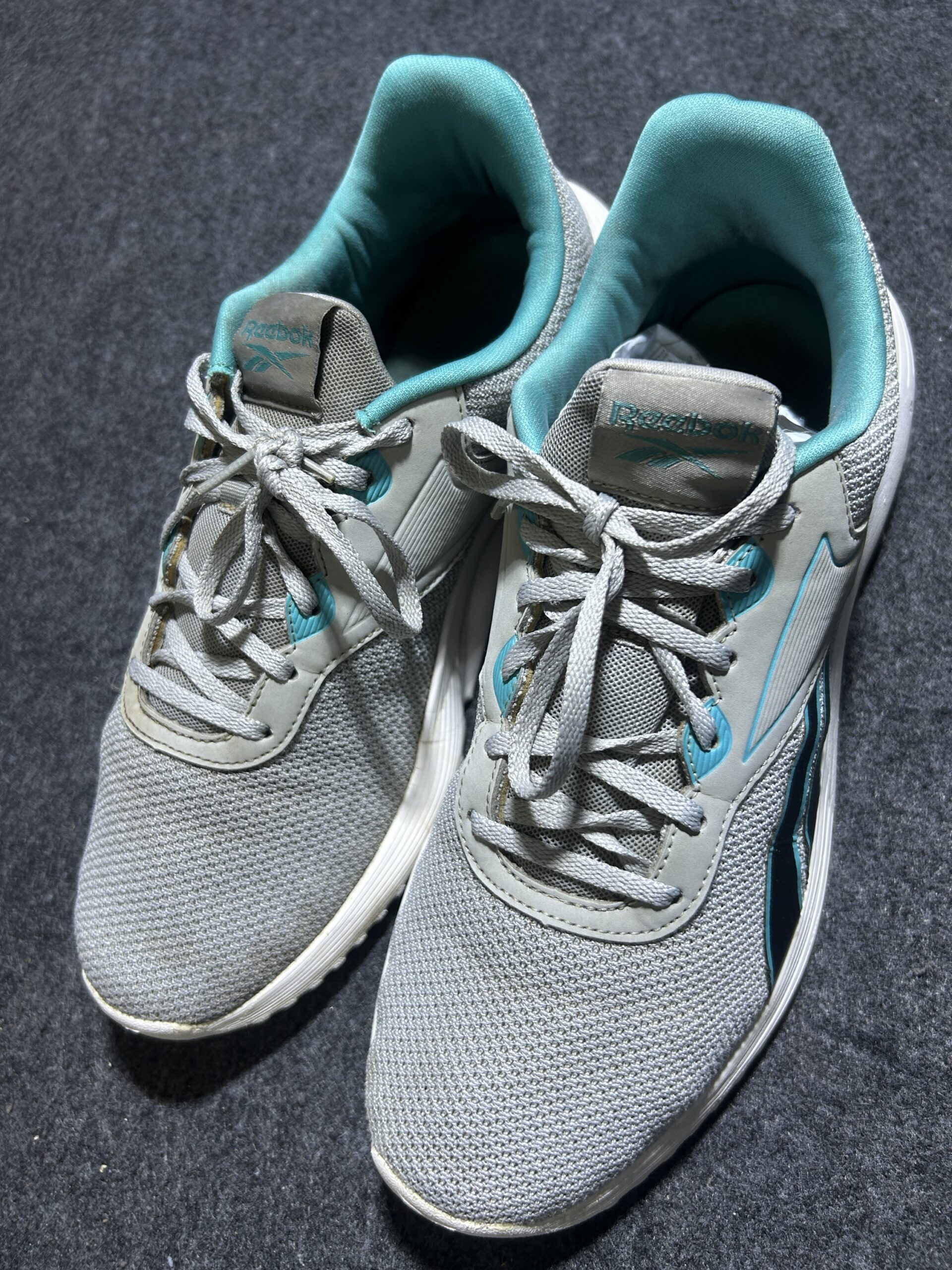 Reebok Lightweight Running Shoes | Grey & Teal | UK 11 | Excellent Condition