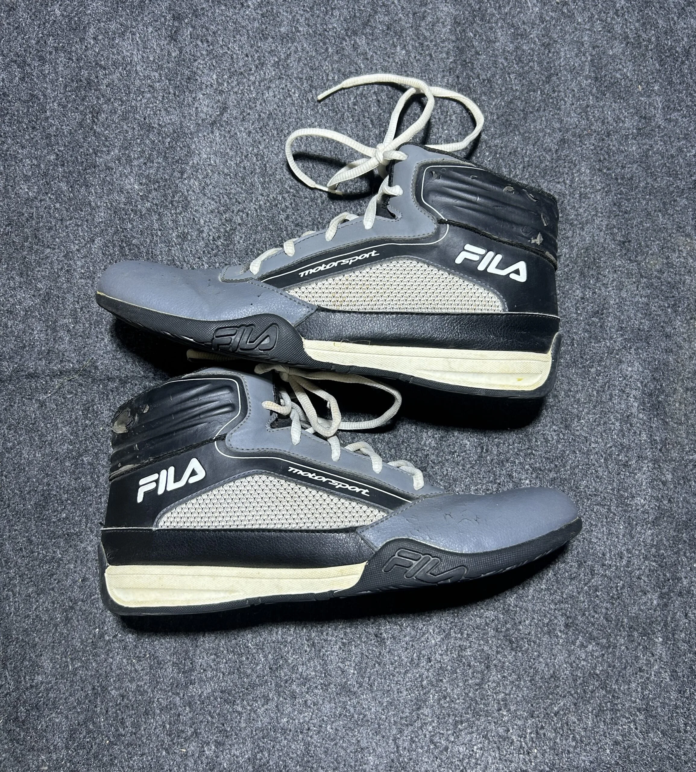 FILA Throttle High Sneakers | Grey & Black | Size UK 9 | High-Top Street Style