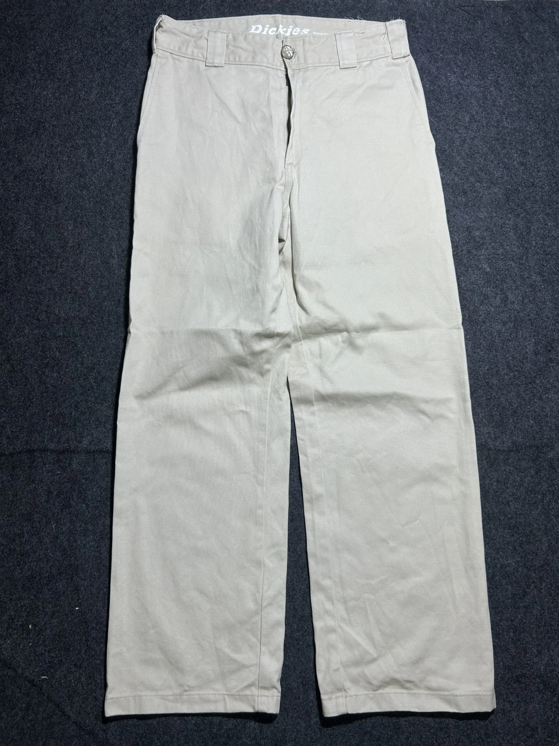 Dickies Worker Crop Roll Hem Jeans | Beige | Baggy Type | Waist 32