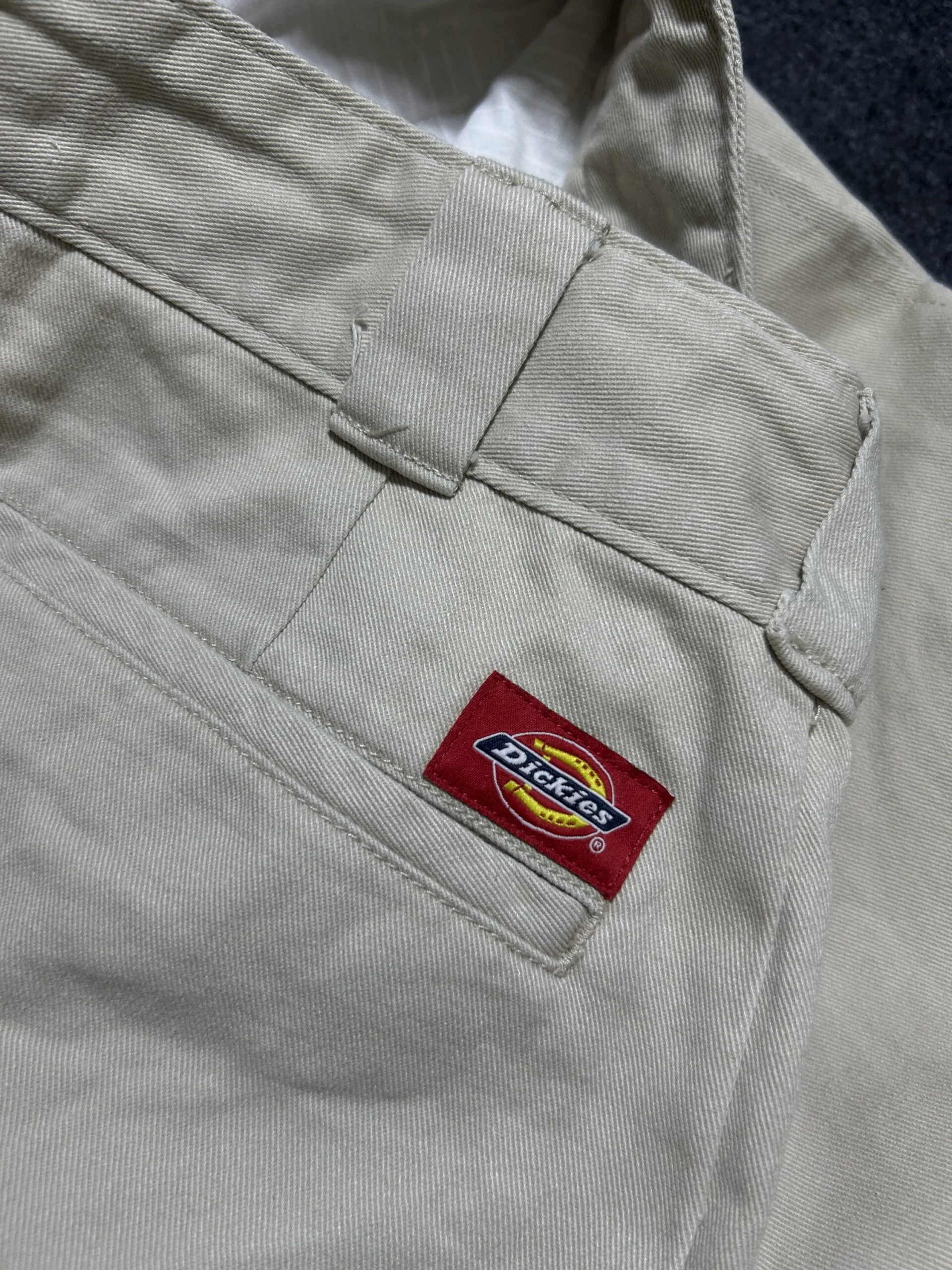 Dickies Worker Crop Roll Hem Jeans | Beige | Baggy Type | Waist 32
