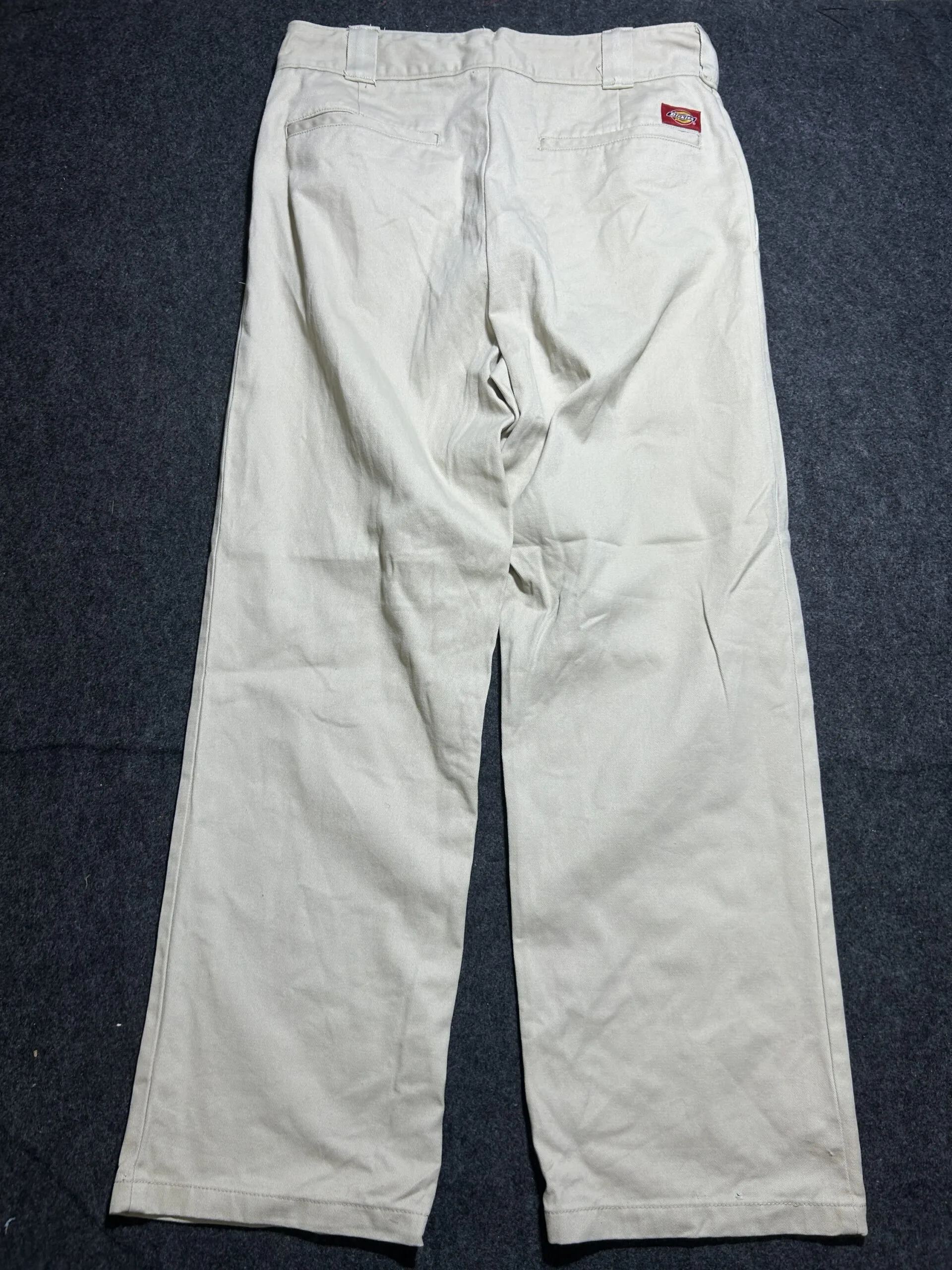 Dickies Worker Crop Roll Hem Jeans | Beige | Baggy Type | Waist 32