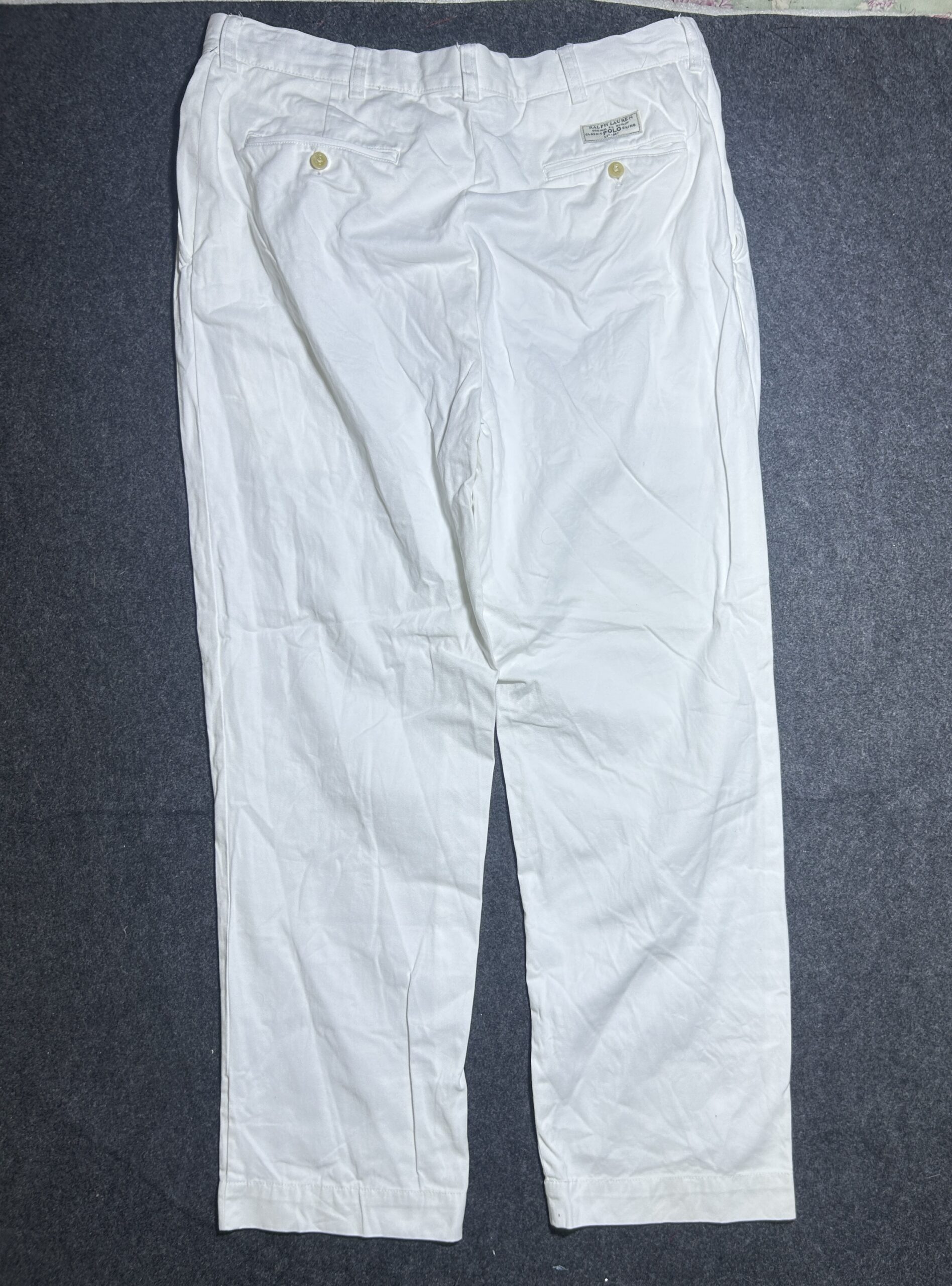 Polo Ralph Lauren Classic White Chino Pants | 100% Cotton | Premium Casual Trouser | 36
