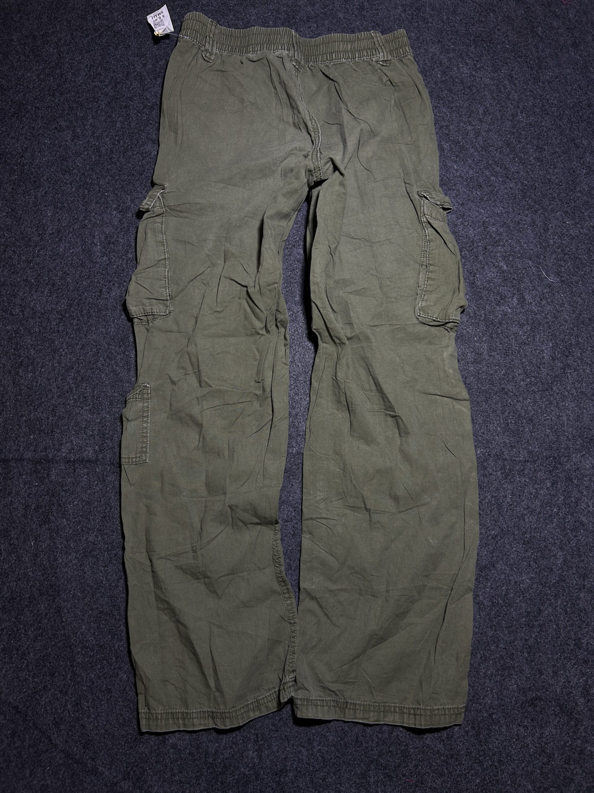 H&M Original Olive Green Cargo Pants – Multi Pocket Utility Fit (Waist 28-30 Stretch)