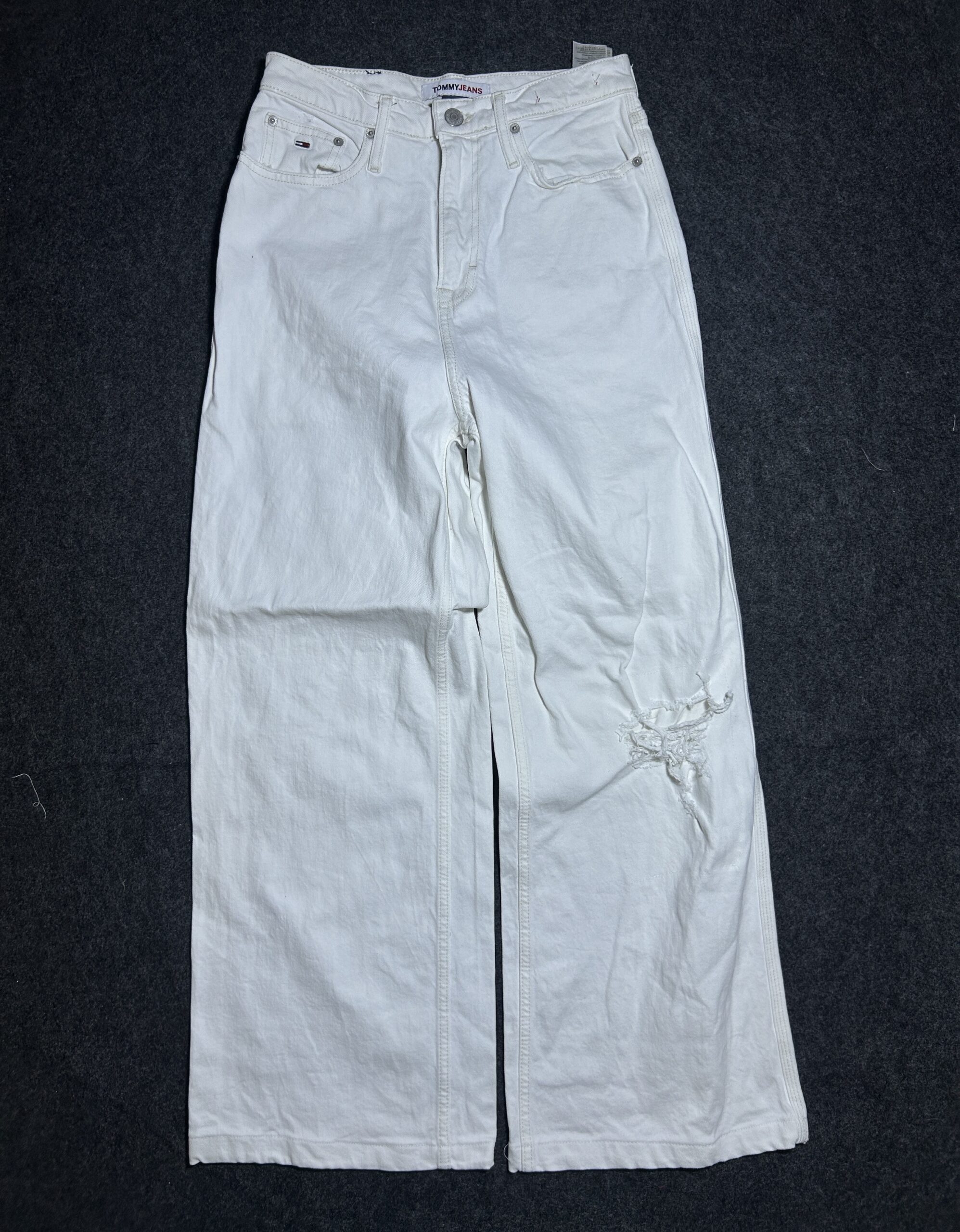 Tommy Jeans Claire High Rise Wide Leg White Jeans | Unisex | 28