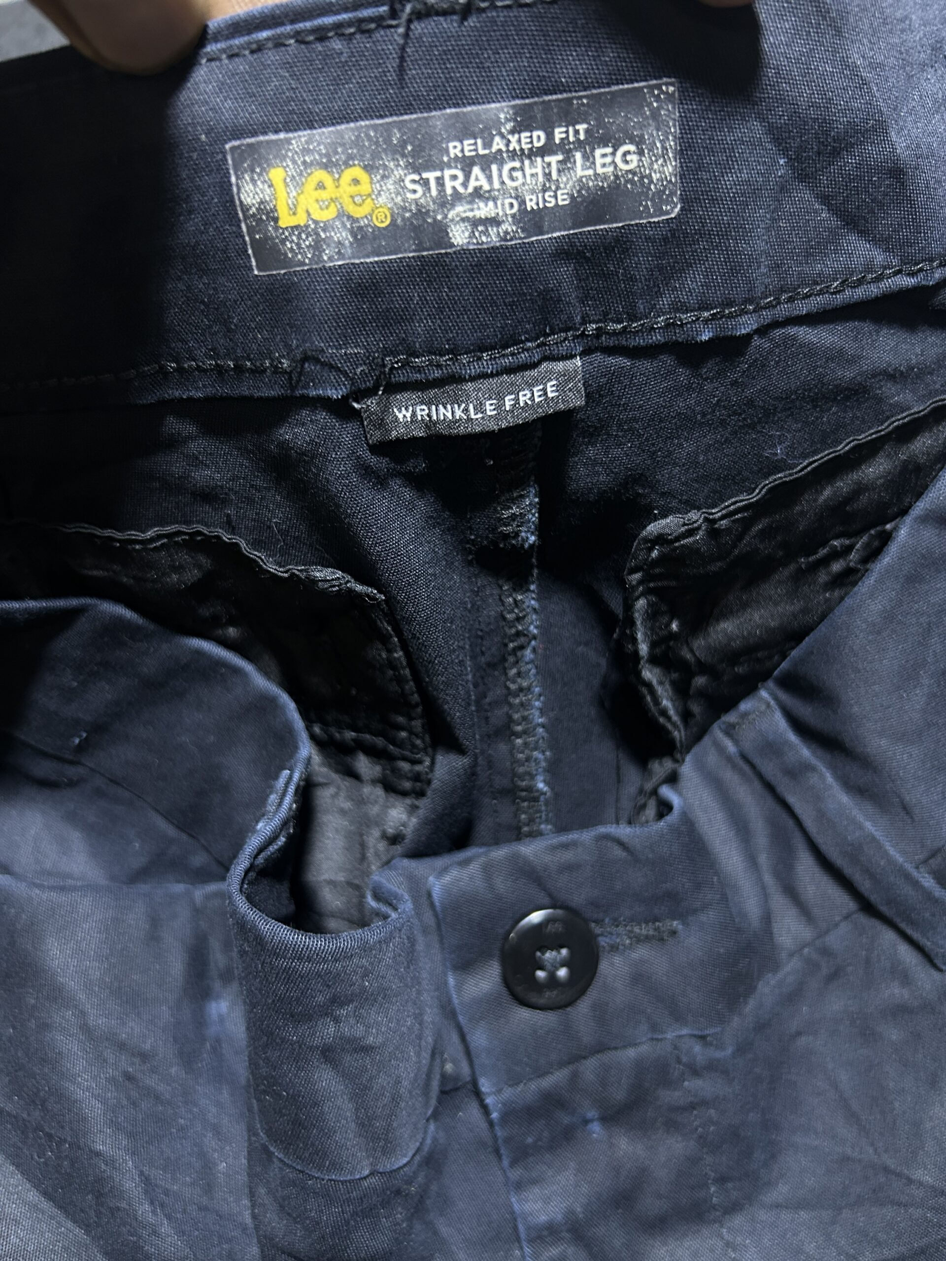 Lee Relaxed Fit Straight Leg Black Trousers (Wrinkle-Free) 34 |