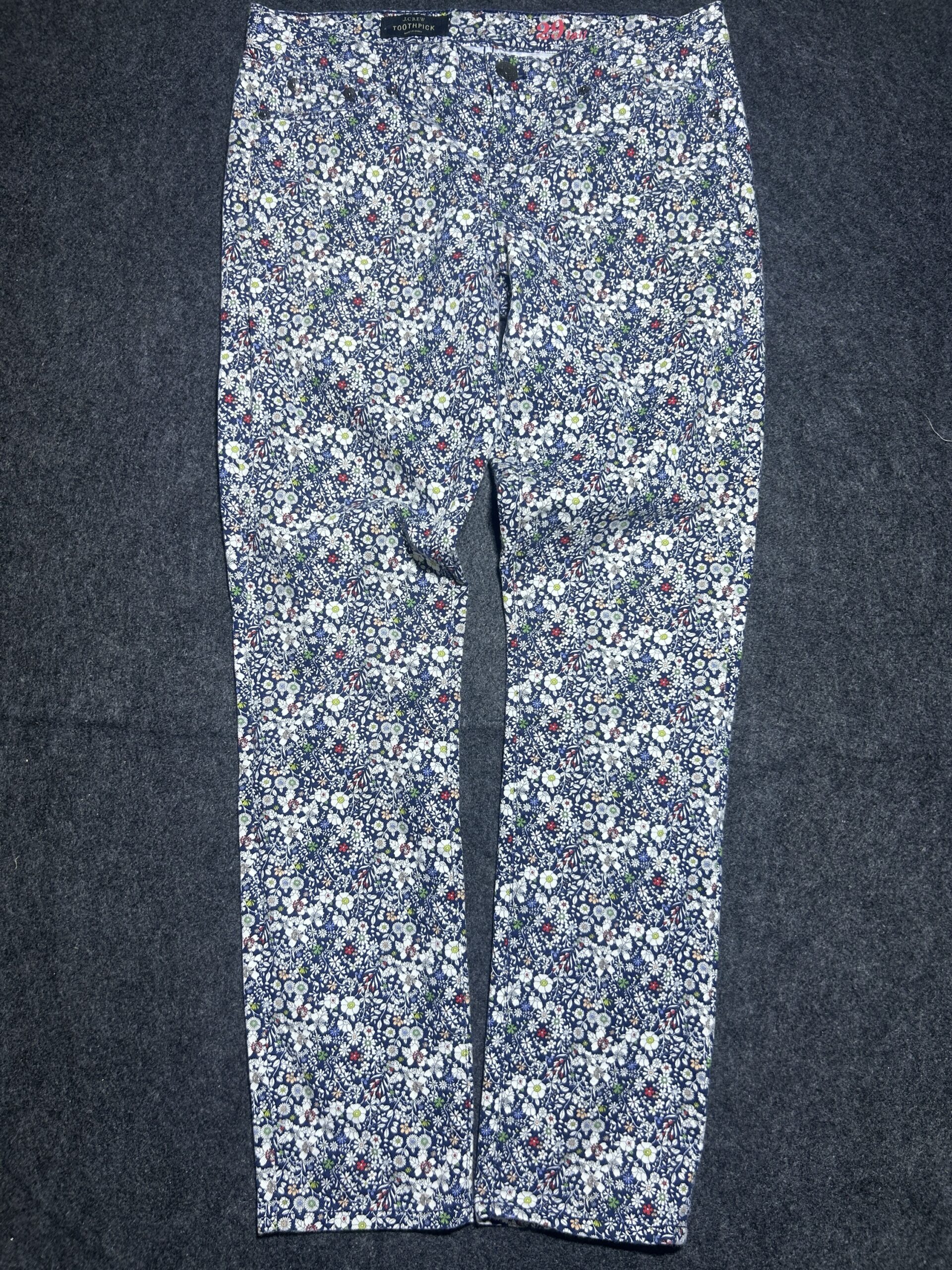 J.Crew Liberty Floral Print Toothpick Pants – Slim Fit – Waist 32