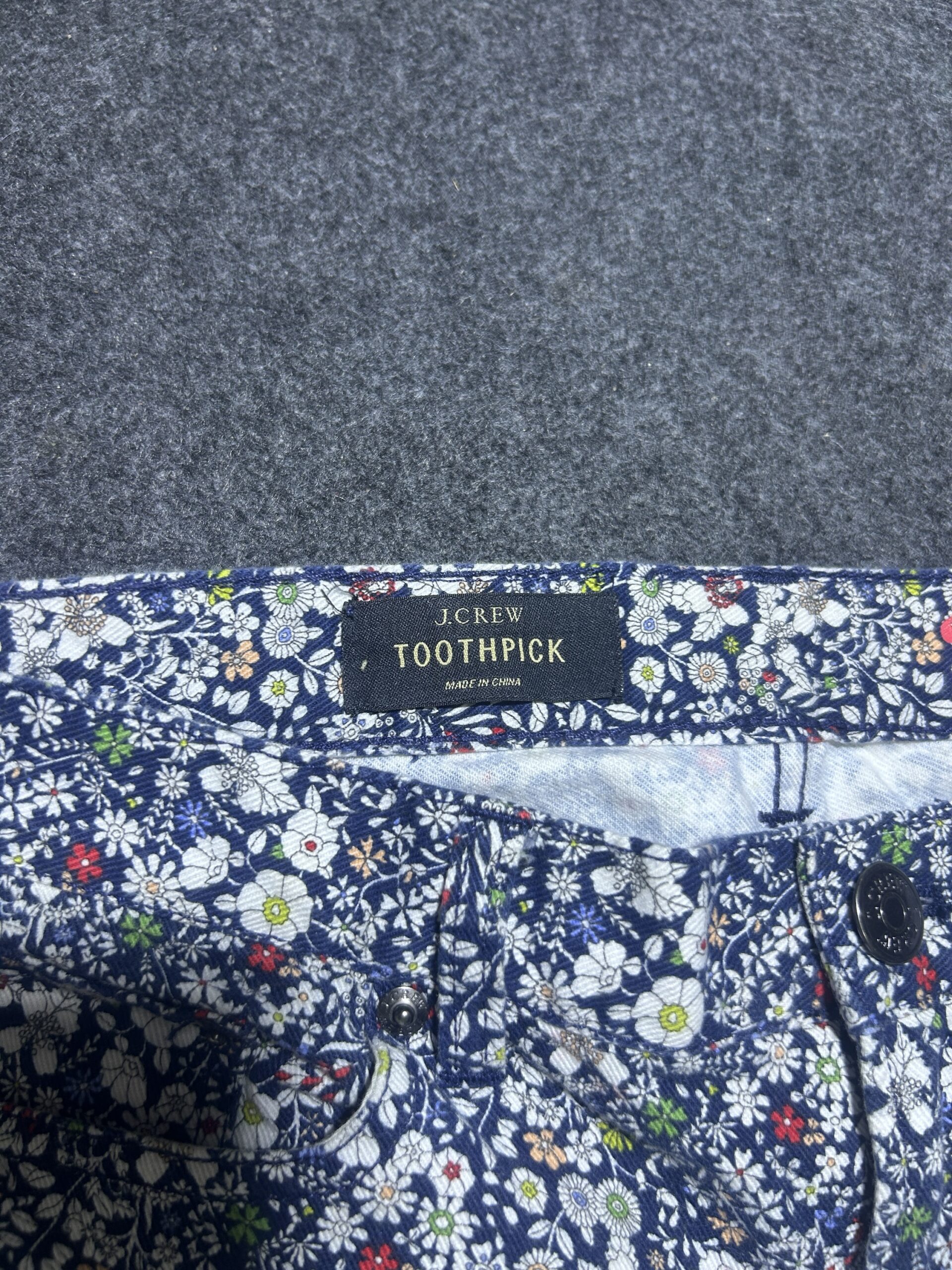 J.Crew Liberty Floral Print Toothpick Pants – Slim Fit – Waist 32