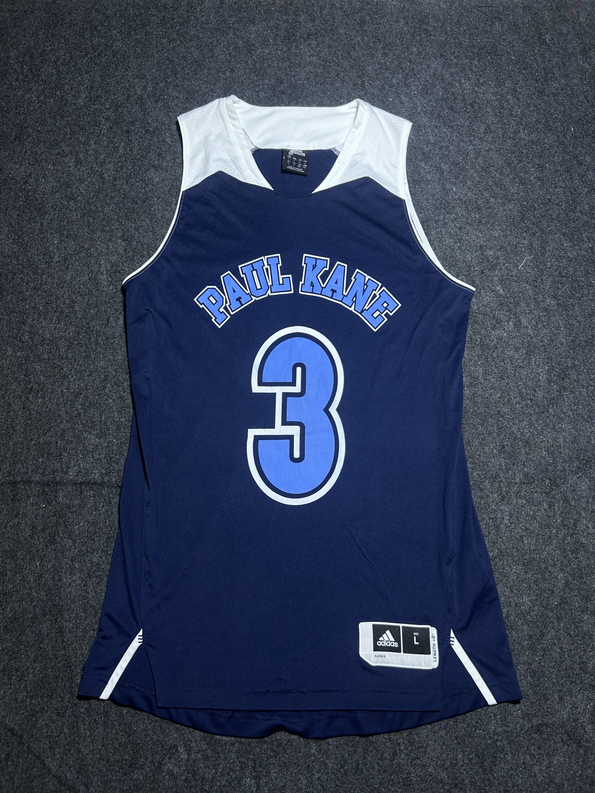 Adidas Basketball Jersey “Paul Kane 3” – Navy Blue | Size L | Premium Sportswear