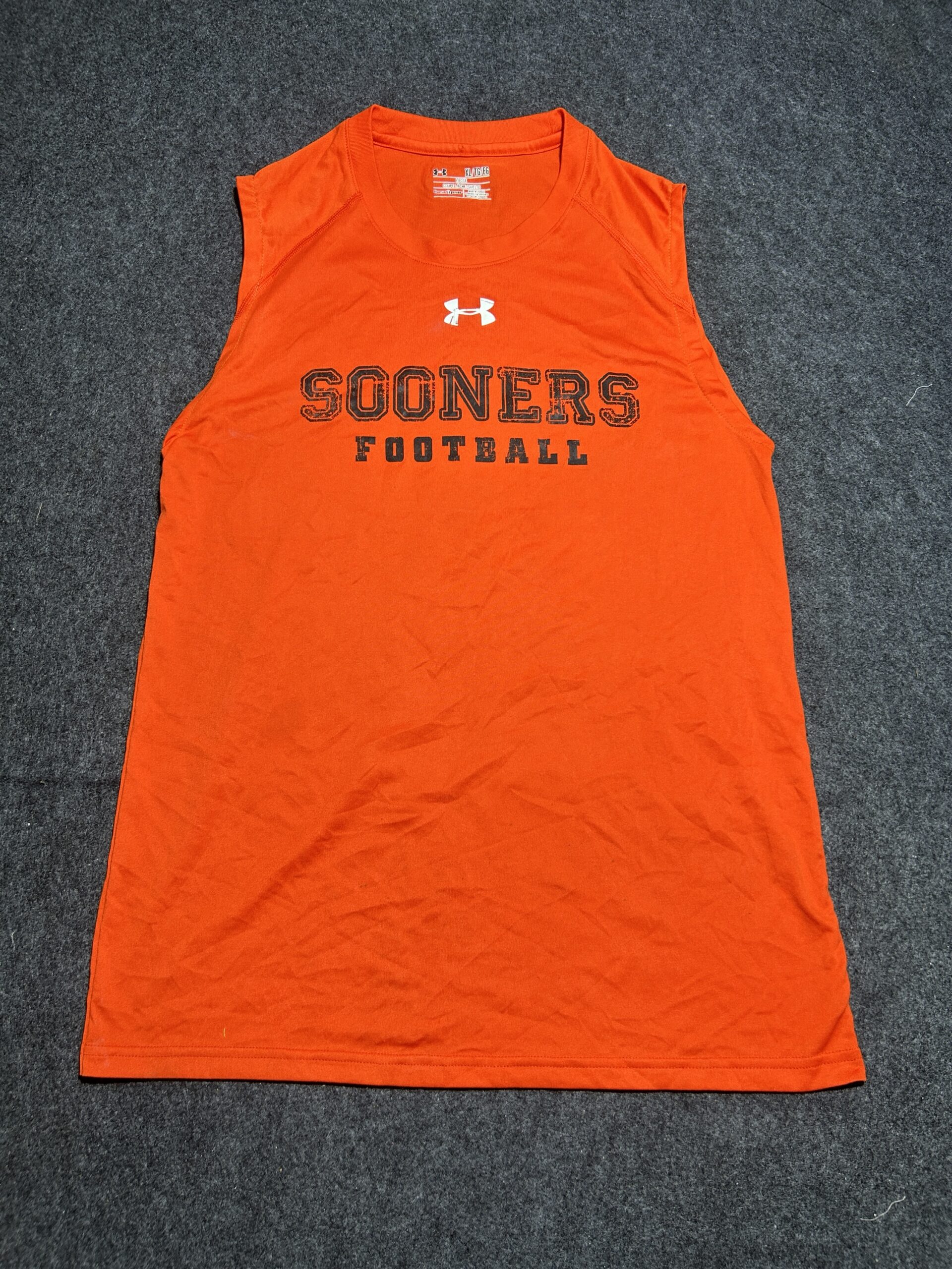 Under Armour Heatgear Sleeveless Tshirt Orange M Modified