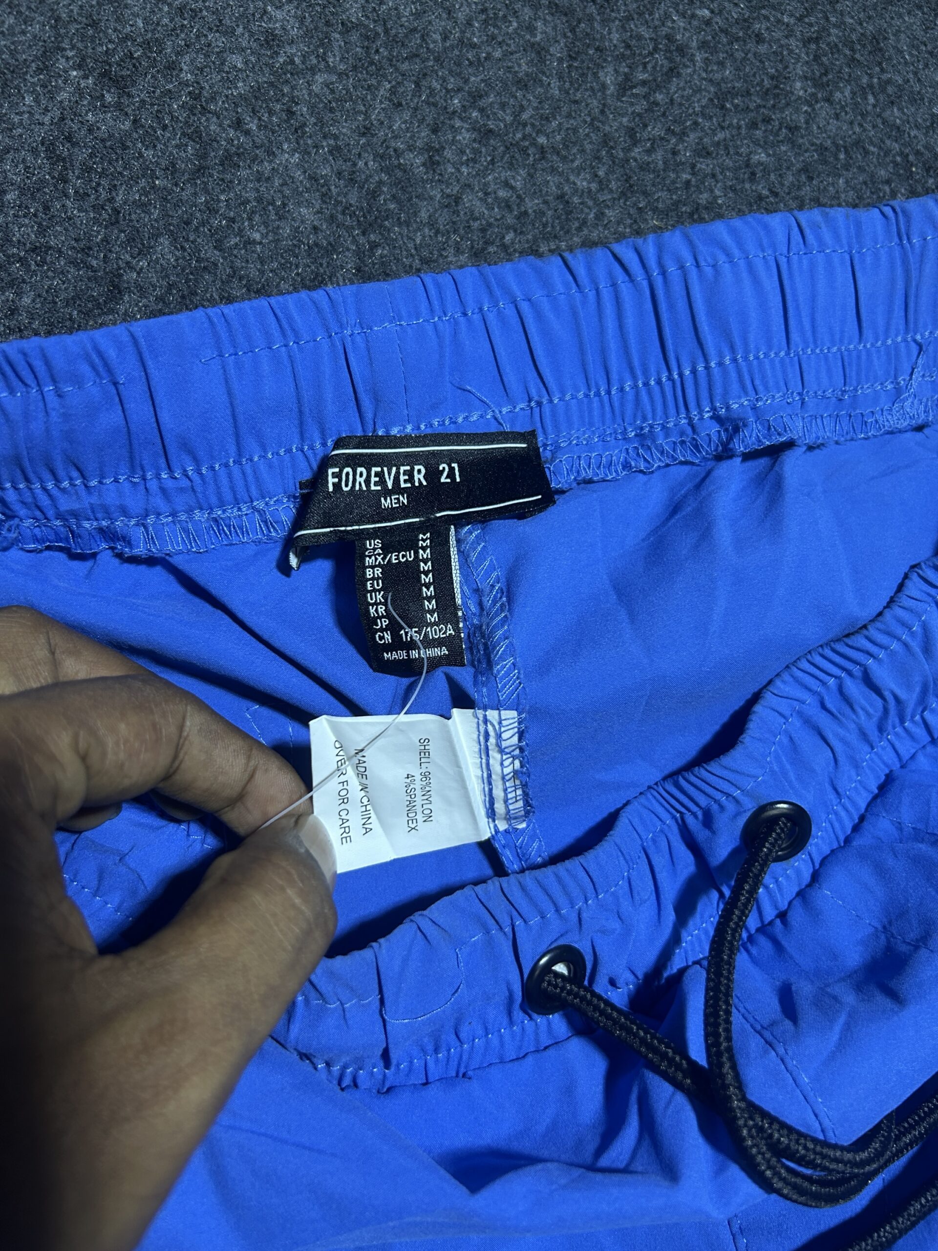 Forever 21 Men Utility Track Pant Blue | Multi-Pocket | Adjustable Hem | Size 30-34