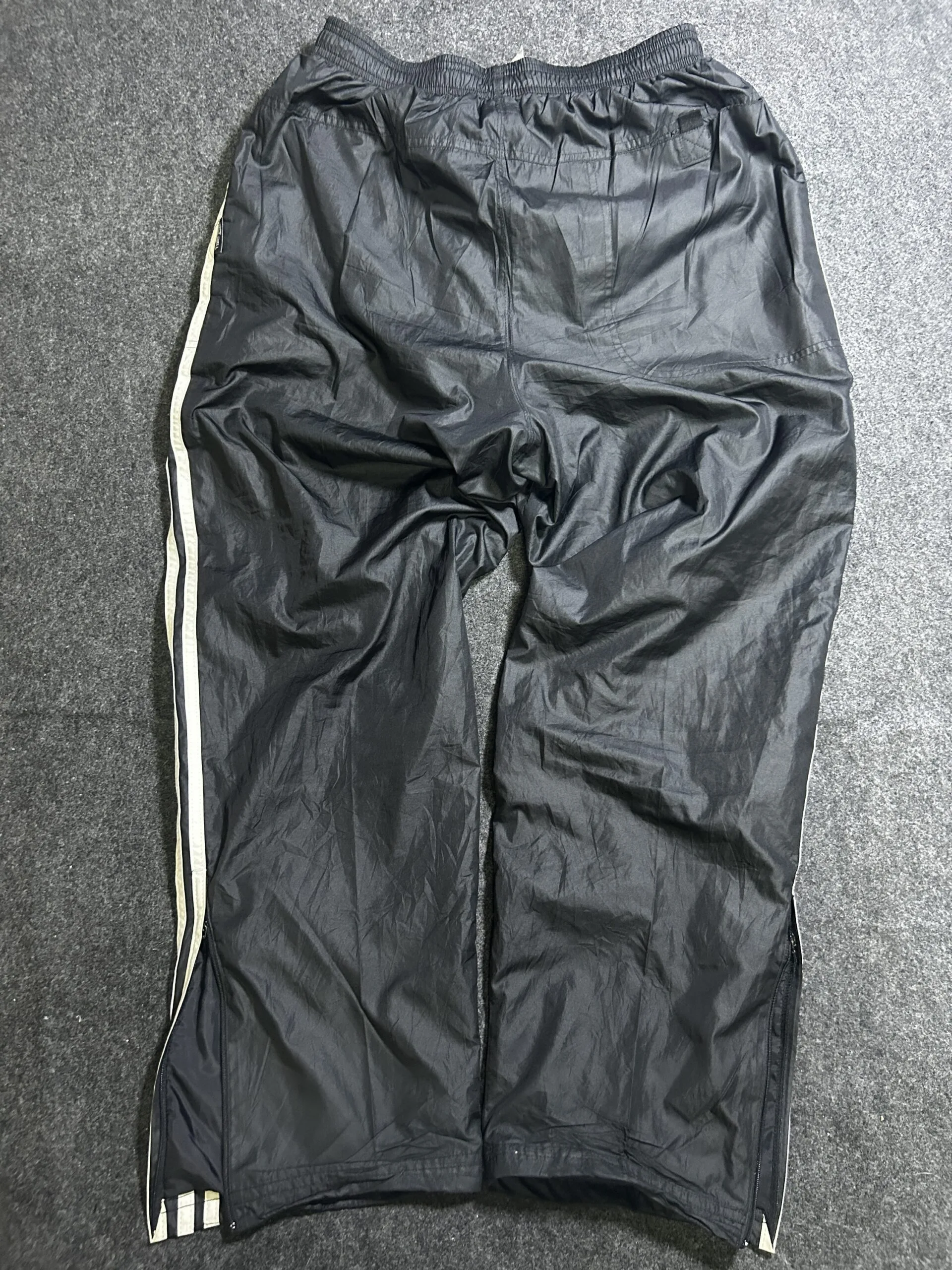 Adidas ClimaShell Windbreaker Track Pant Black | Baggy | 3-Stripes | Zip Hem | Size 30-36