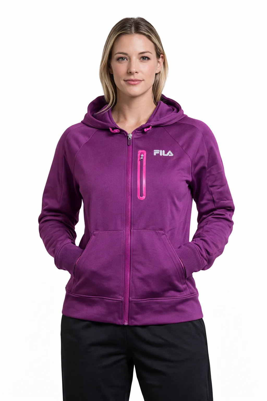 FILA Women's Full Zip Hoodie Jacket Purple Size M