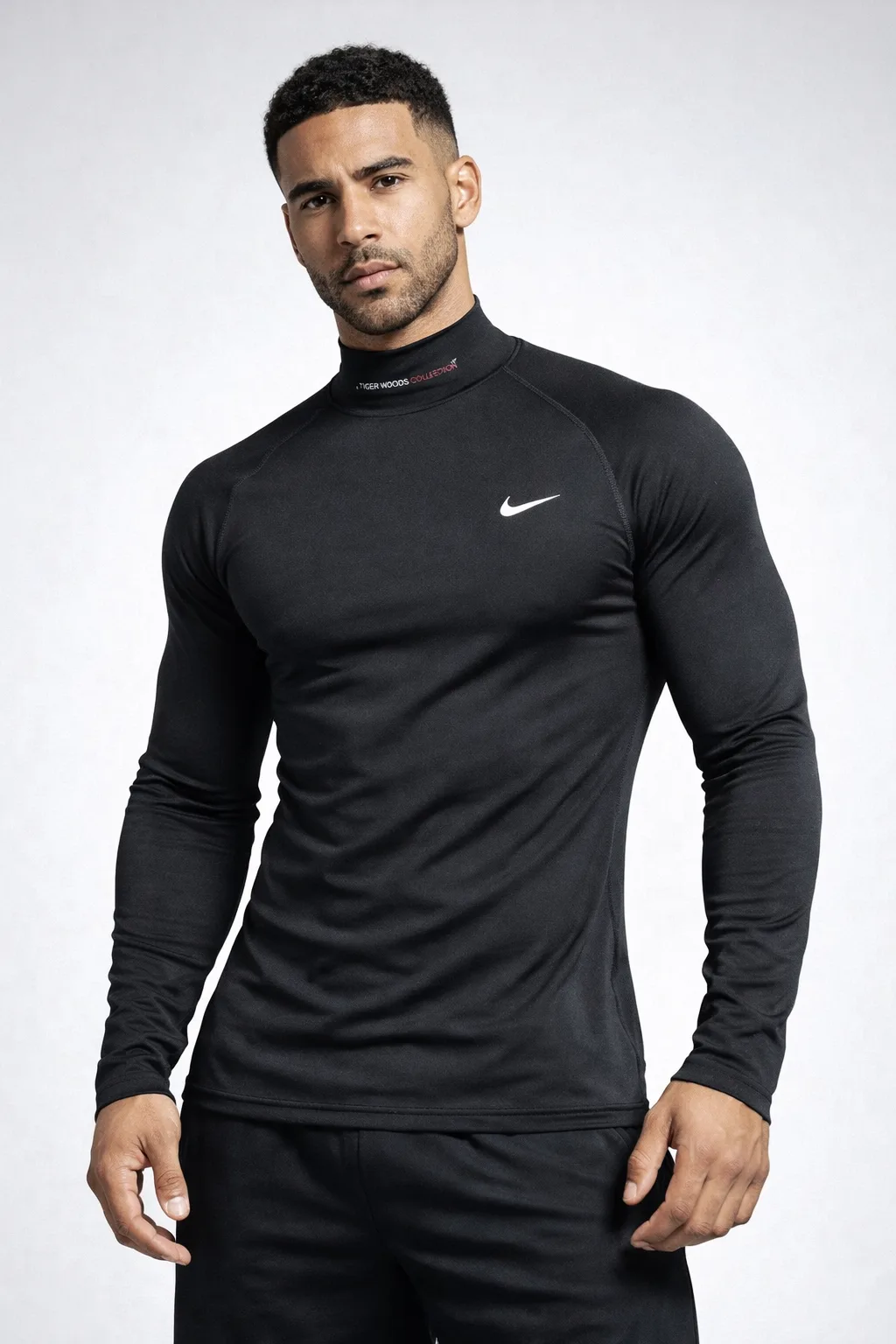Nike Dri Fit High Neck Compression Tshirt Black L
