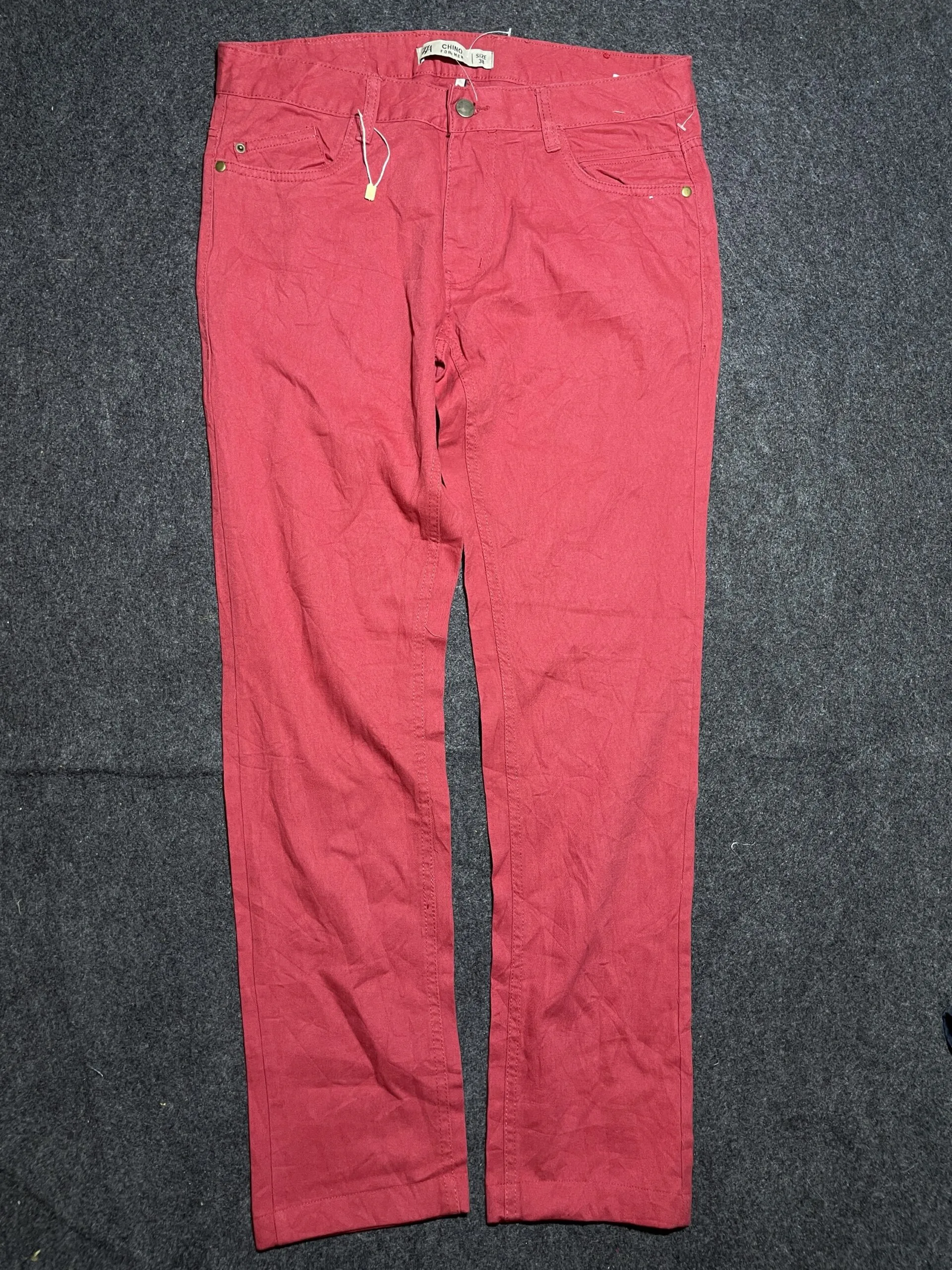 HA Casual Men’s Chinos Red 32 | Made In Taiwan | New Item | 100% Cotton