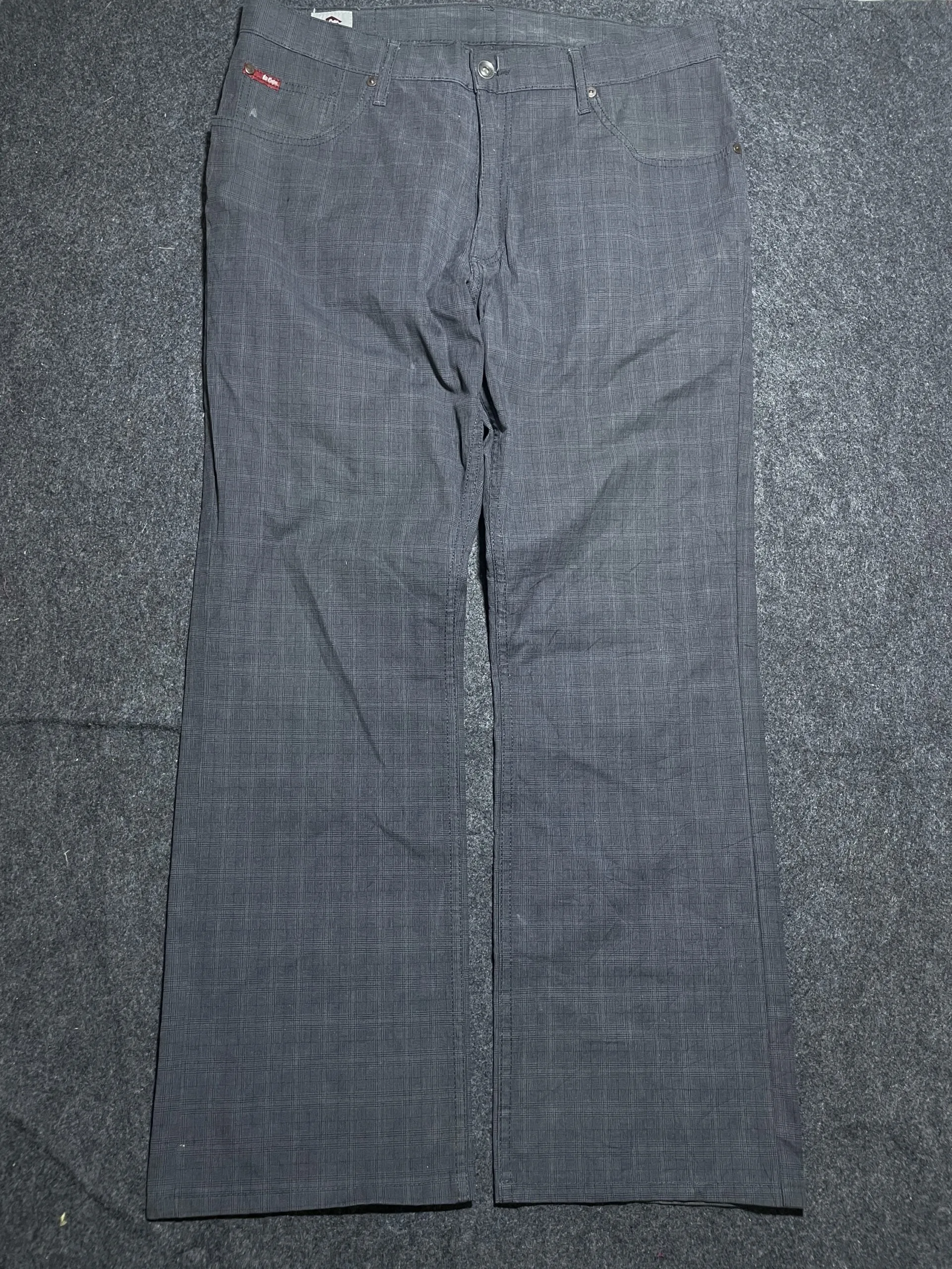 Lee Cooper Grey Check Casual Trousers – Waist 36
