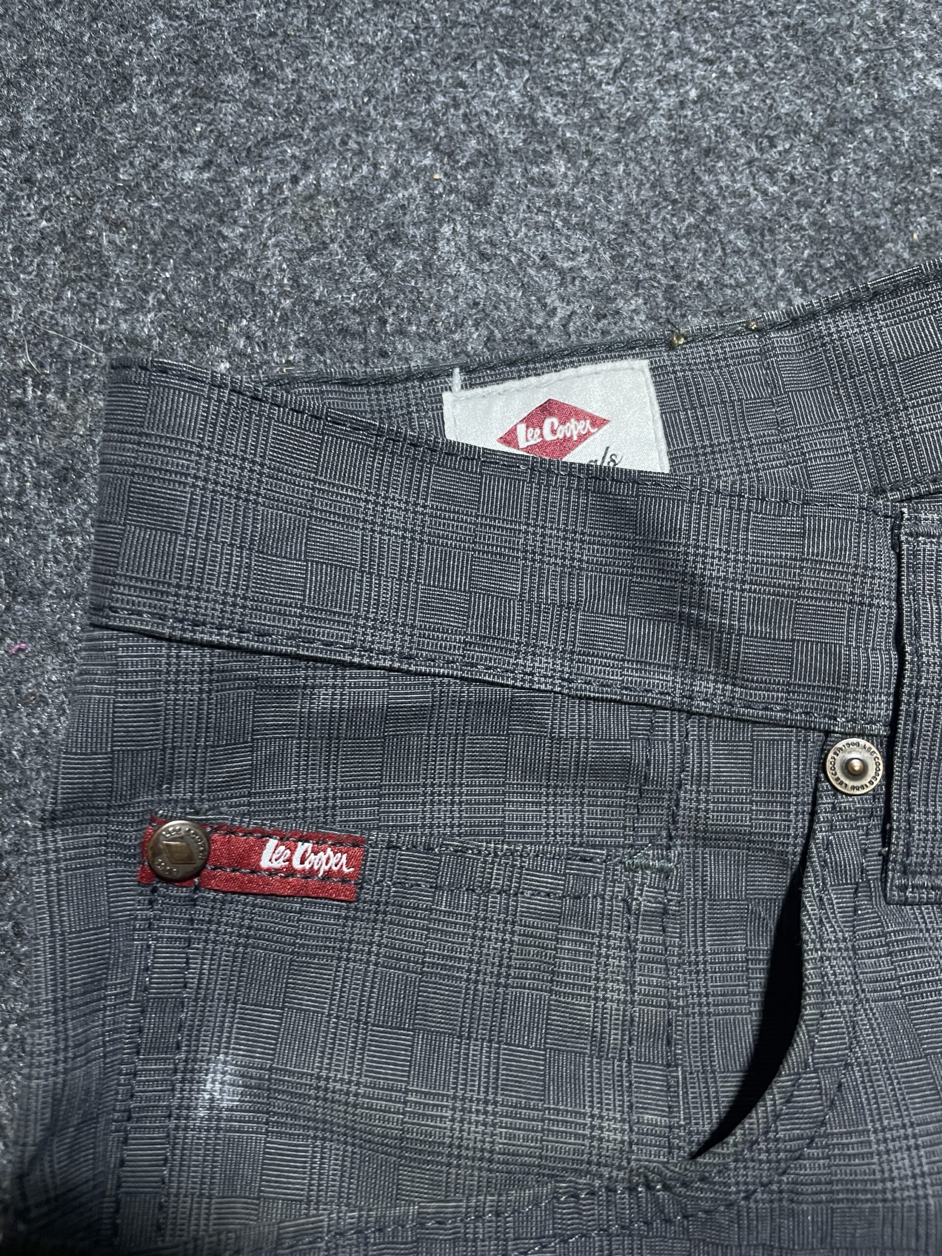 Lee Cooper Grey Check Casual Trousers – Waist 36