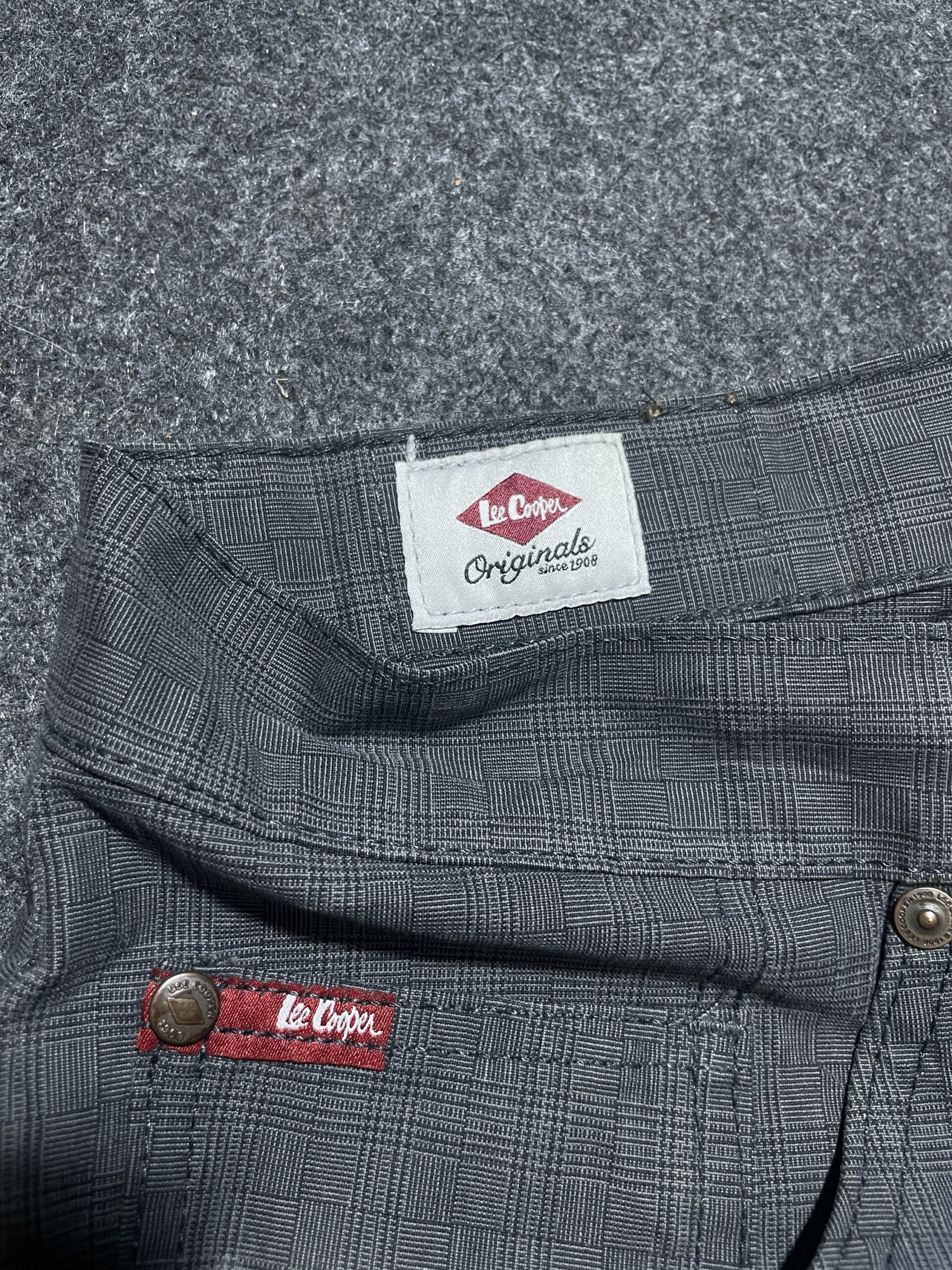 Lee Cooper Grey Check Casual Trousers – Waist 36