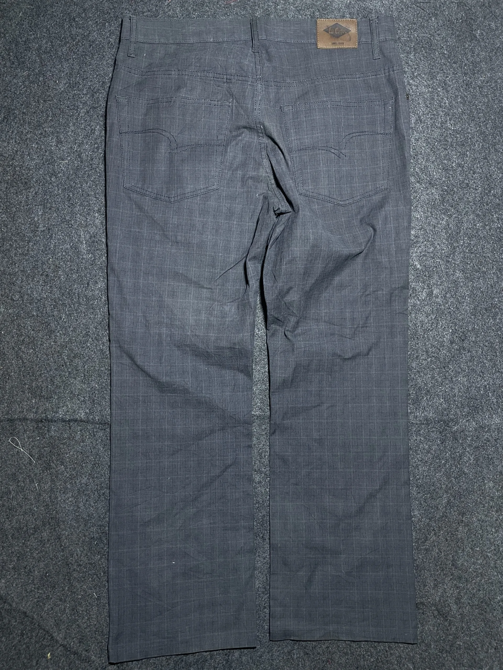 Lee Cooper Grey Check Casual Trousers – Waist 36