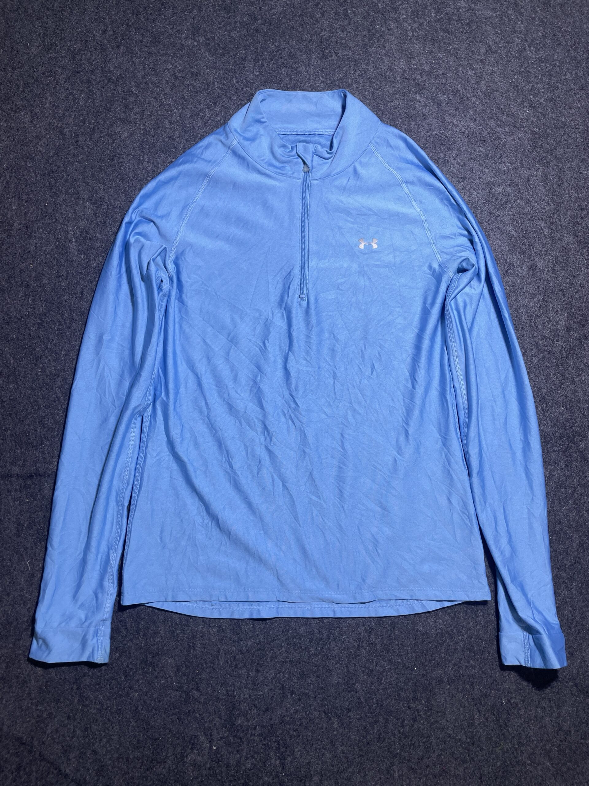 Under Armour Original Coldgear Half Zip Up Training Tshirt Blue S