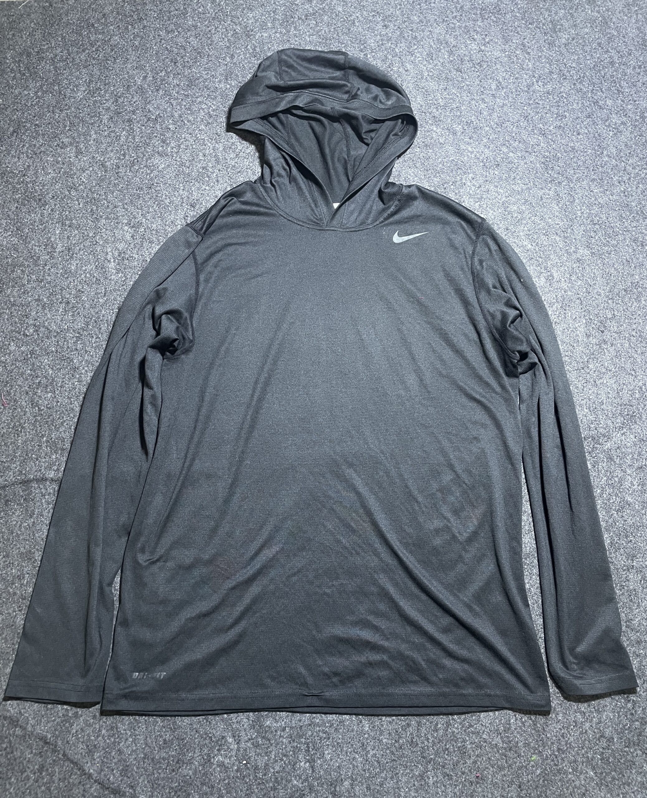Nike Original Dri Fit Hooded Training Tshirt Black L