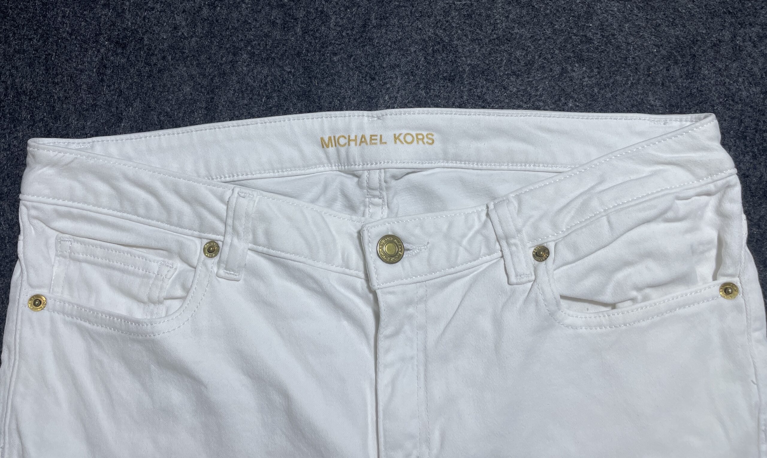 Michael Kors Izzy Skinny White Denim jeans Premium Stretch 32