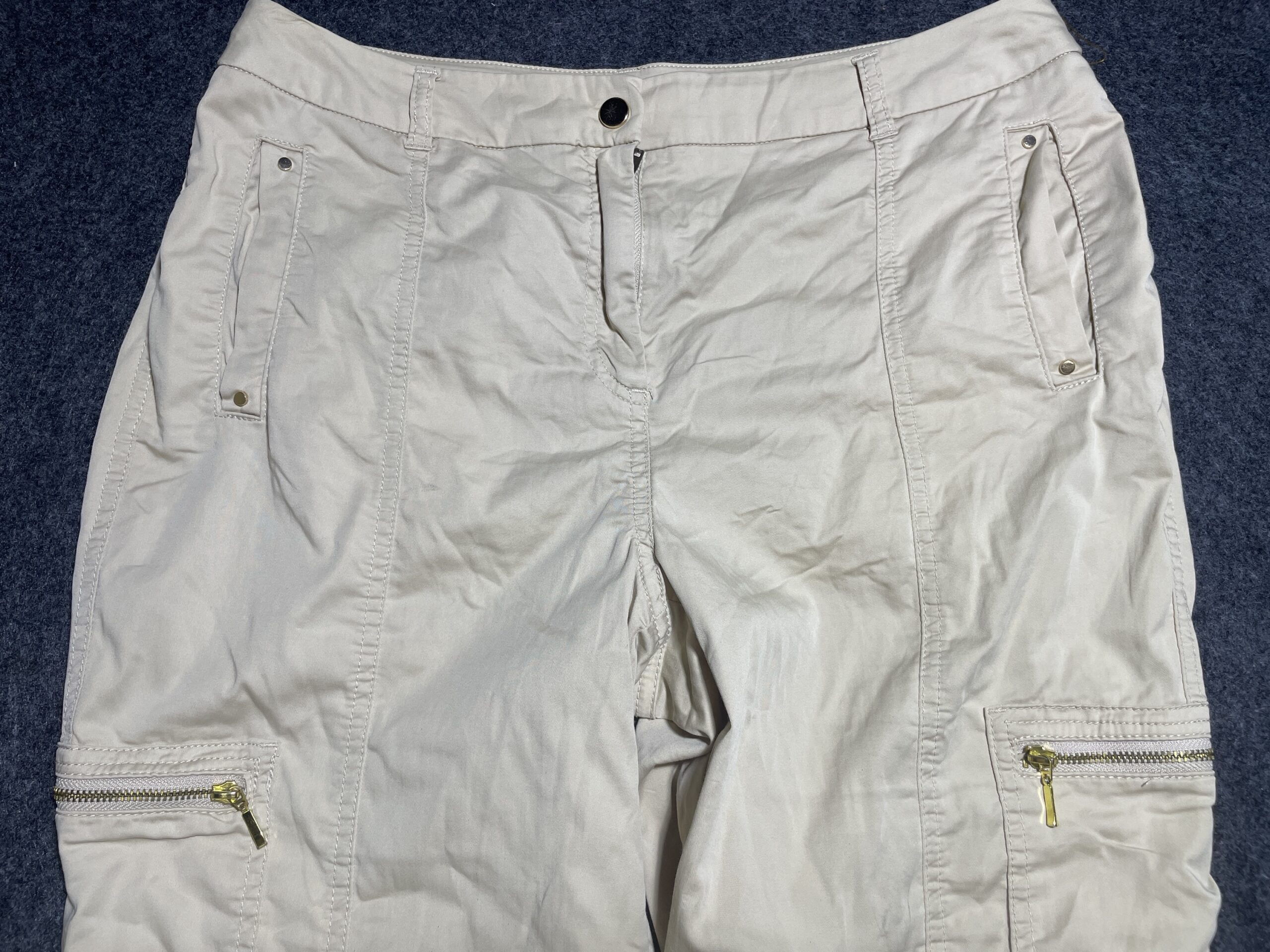 Chico’s Beige Cargo Pants – Utility Style Stretch Trousers L