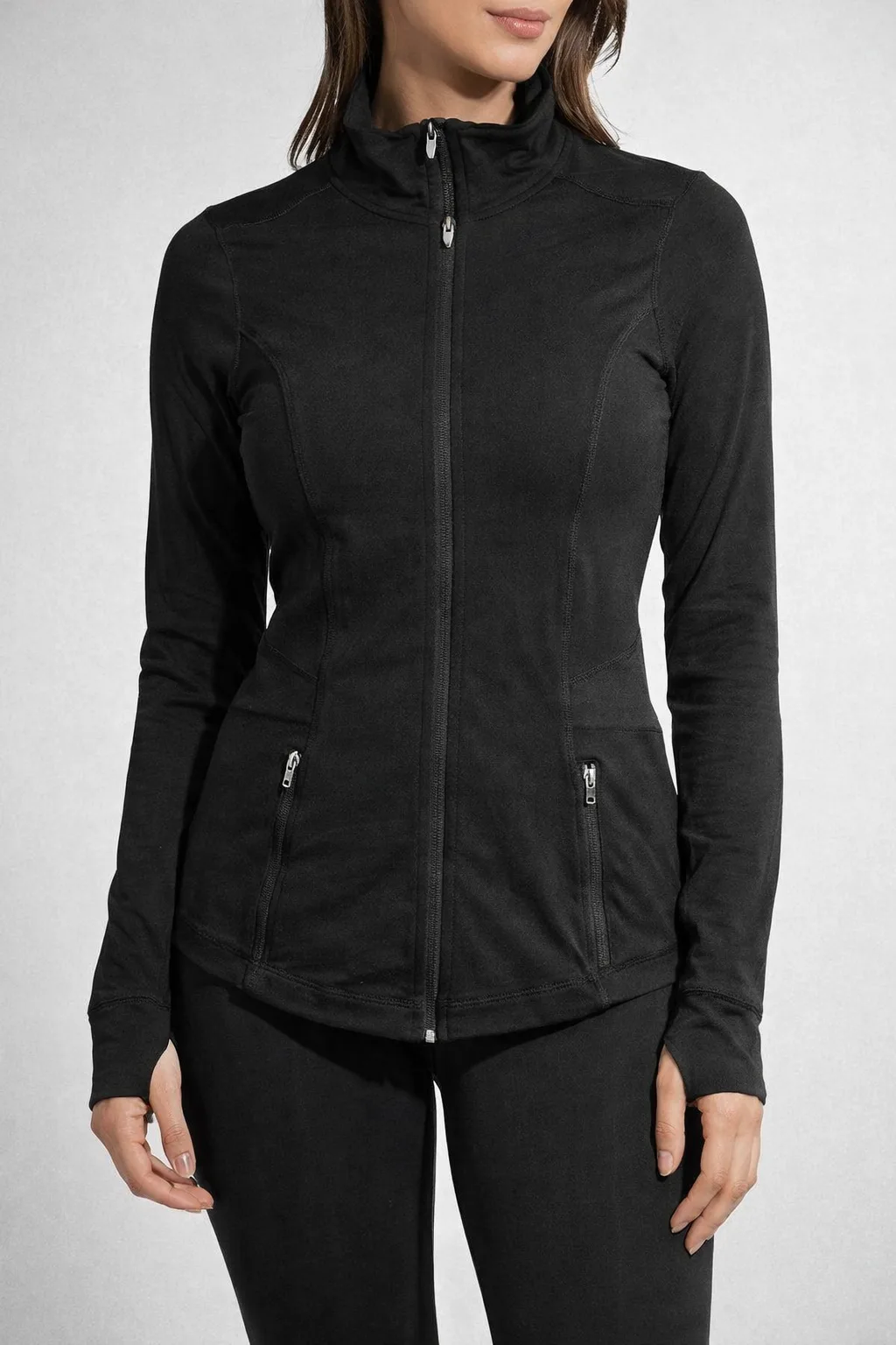 Active By Old Navy Body Fitted Track Jacket Black