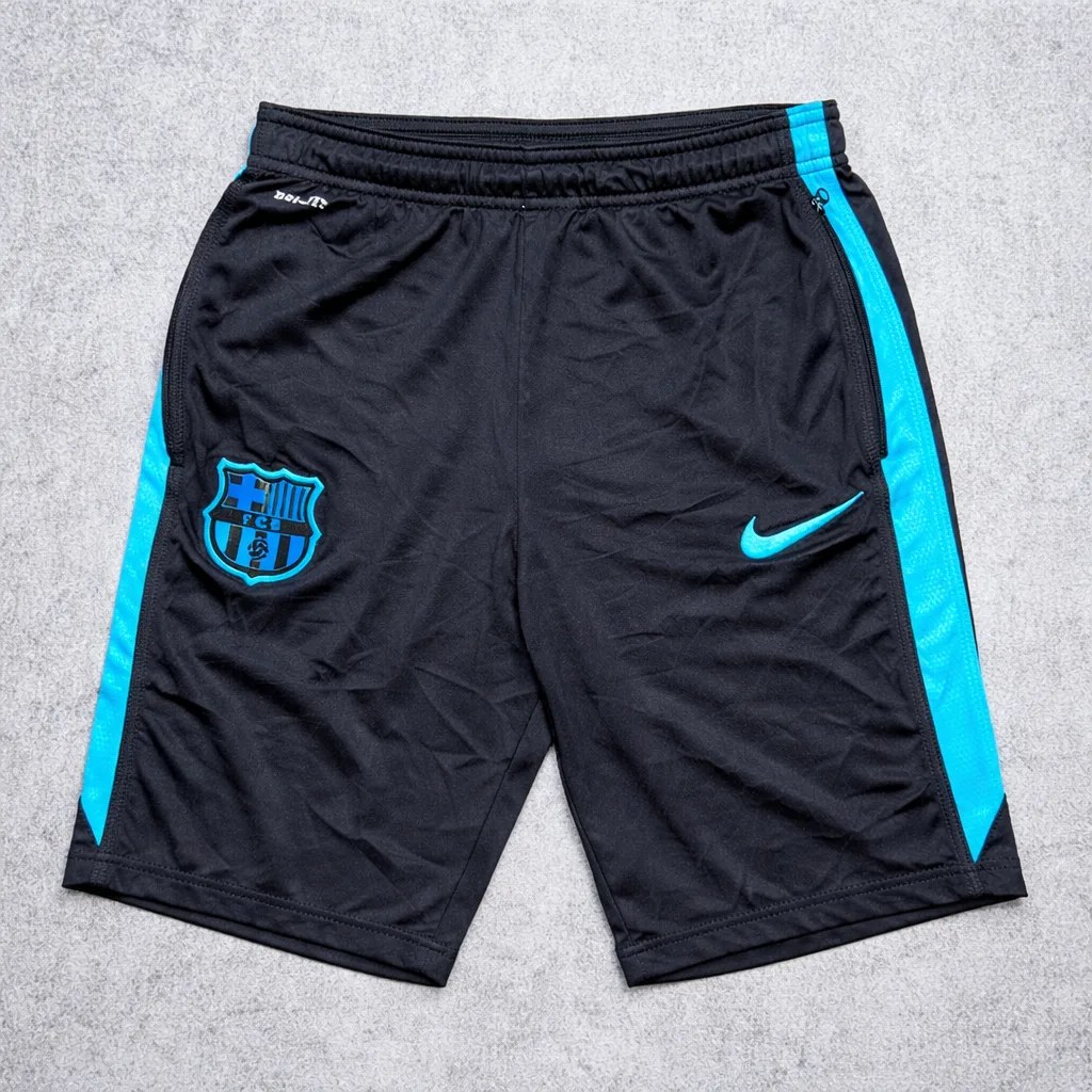 Nike Original Dri-FIT FC Barcelona Training Shorts Black & Turquoise | 24-26
