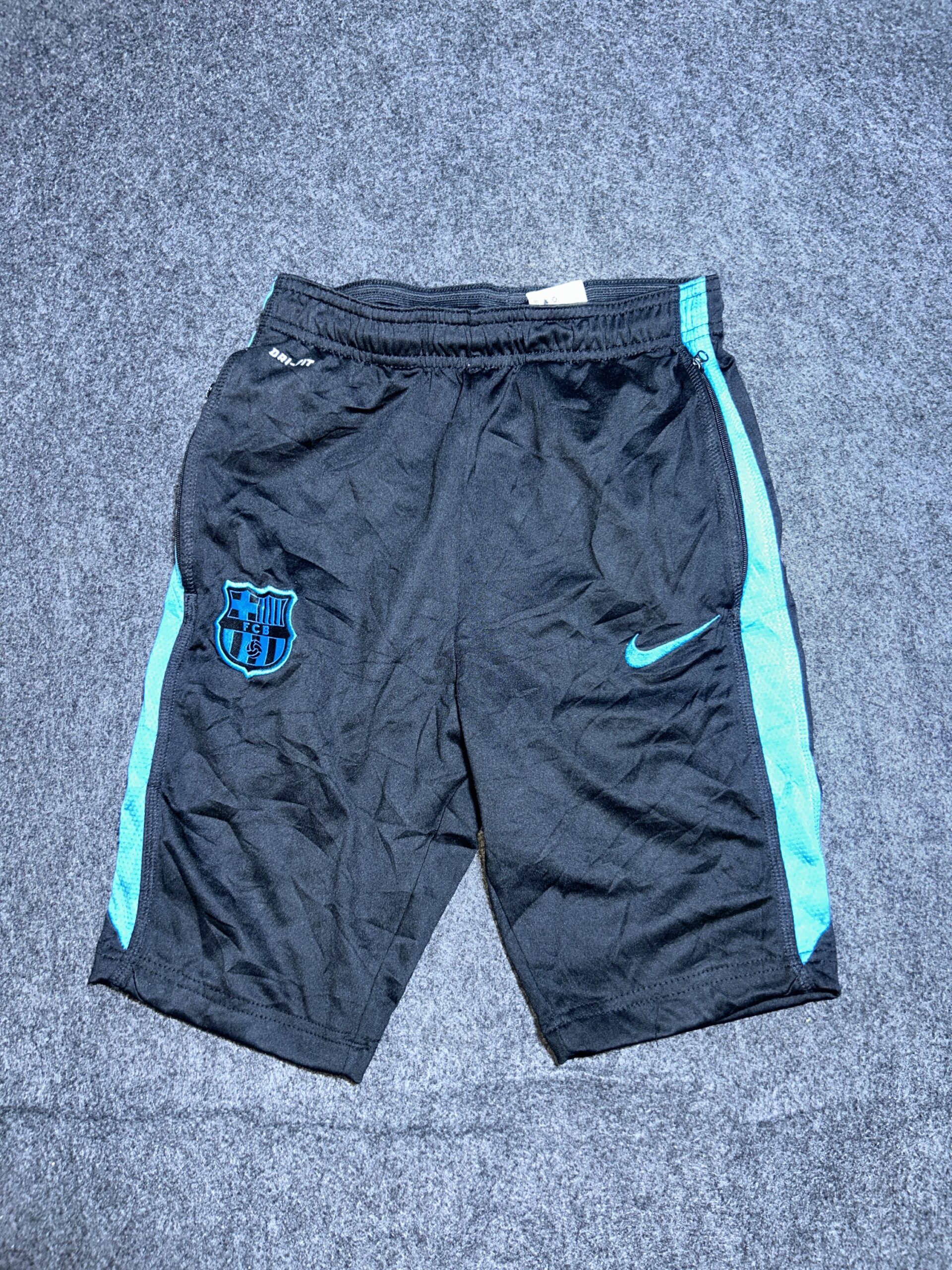 Nike Original Dri-FIT FC Barcelona Training Shorts Black & Turquoise | 24-26