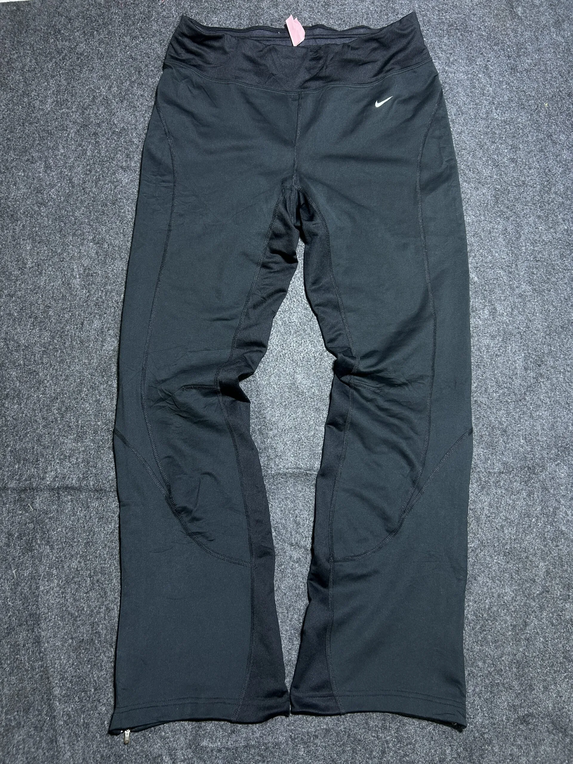 Nike Dri-FIT Black Performance Track Pants with Ankle Zips | 28-30 | Unisex
