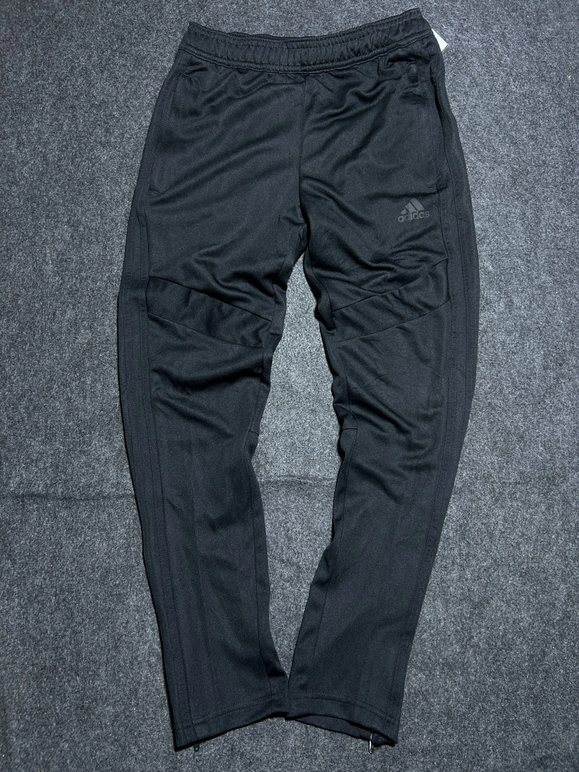 Adidas Black Slim Fit Performance Track Pants with Ankle Zips | 26-28